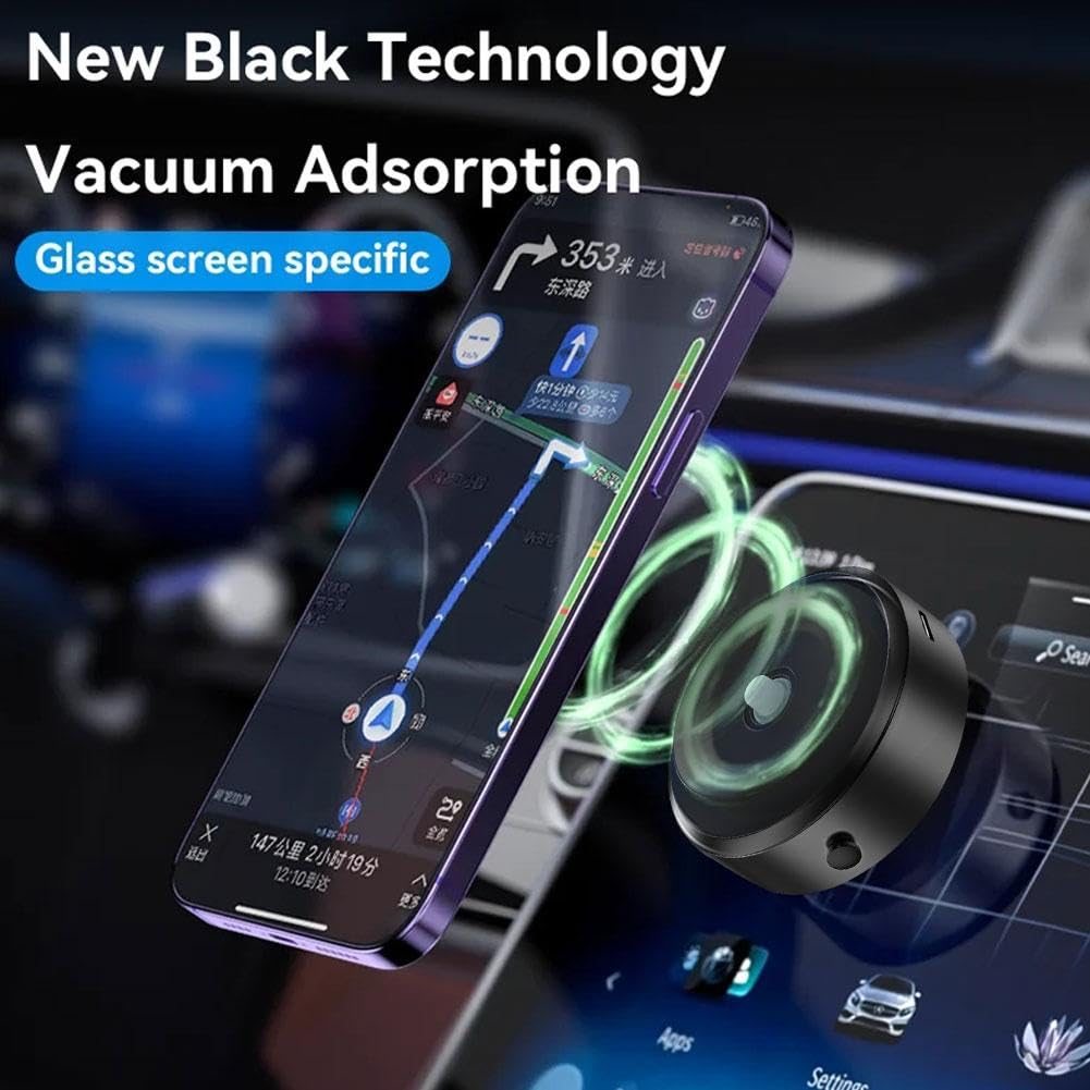 Universal Magnetic Car Phone Holder - 360° Rotating Suction Cup Mount for iPhone, Samsung & All Smartphones | Secure Dashboard & Windshield Car Accessories for Hands-Free Driving & Navigation
