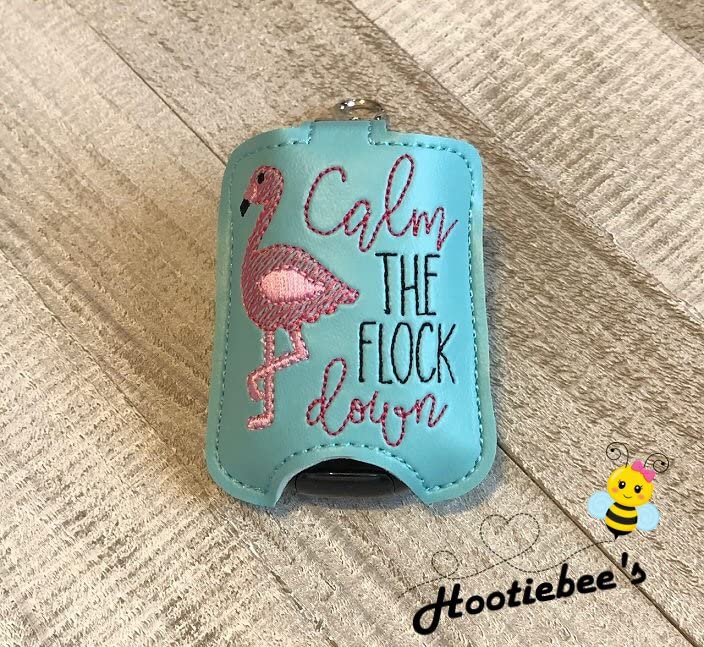 Flamingo Hand Sanitizer Holder Keychain - Portable Sanitizer Bottle Clip for Purse, Backpack & Keys - Perfect for Travel, Office, Gym and Everyday Use