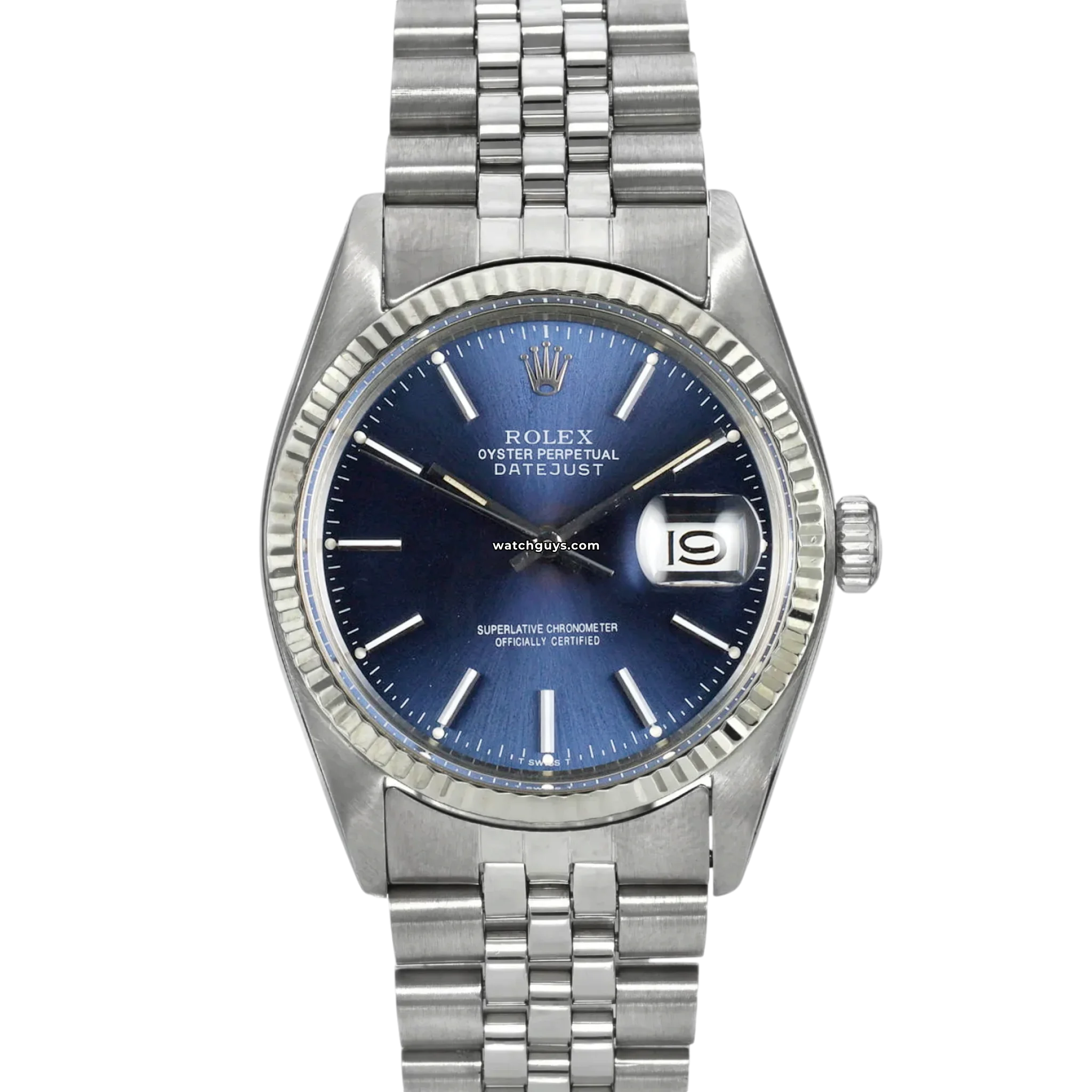 Authentic Rolex Datejust 16014 Men's Watch - Blue Dial, Stainless Steel, Swiss Luxury Timepiece | Perfect for Business, Formal Events & Collectors