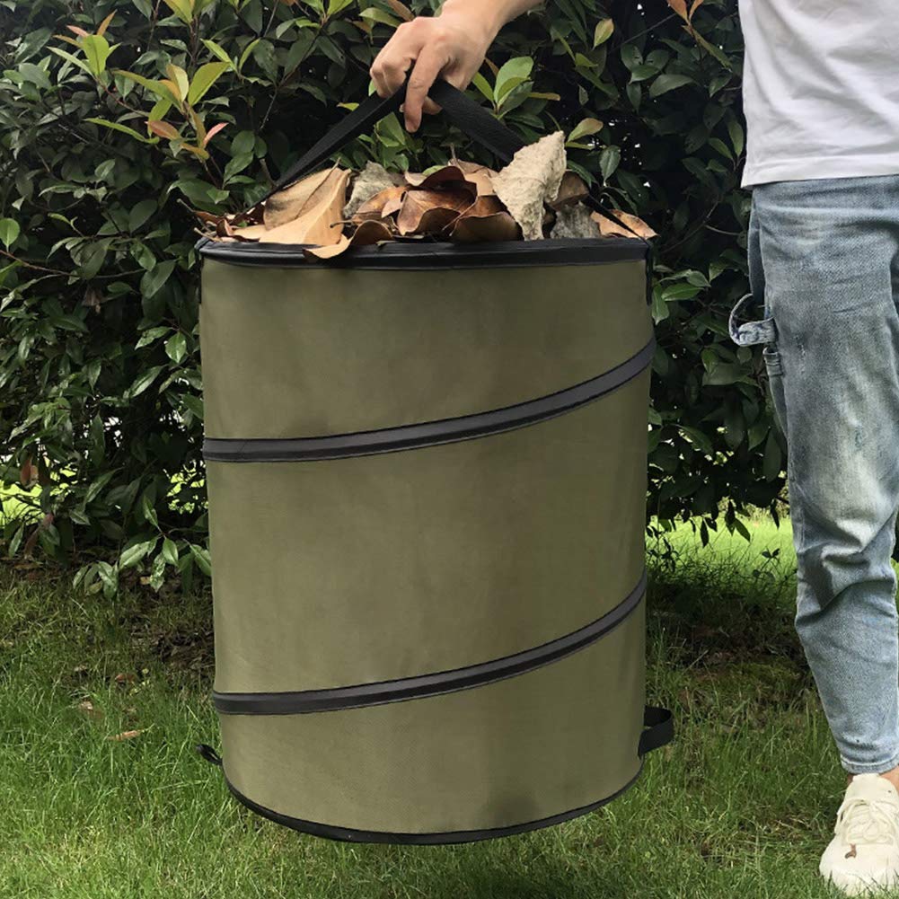 10 Gallon Collapsible Gardening Bag - Portable Pop-Up Outdoor Trash Can with Release Buckle for Leaves & Yard Waste | Perfect for Gardening, Camping & Home Use