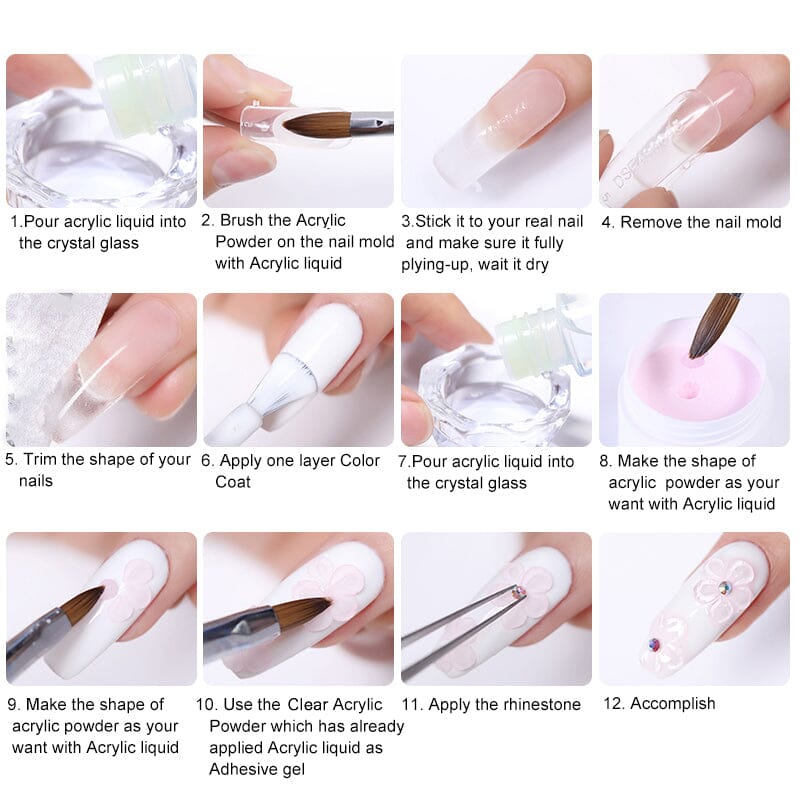 3 in 1 Nail Powder ADP31 - 10ml Professional Nail Art Builder Gel for Acrylic & Dip Powder Nails - Perfect for Salon, Home Manicure & DIY Nail Designs