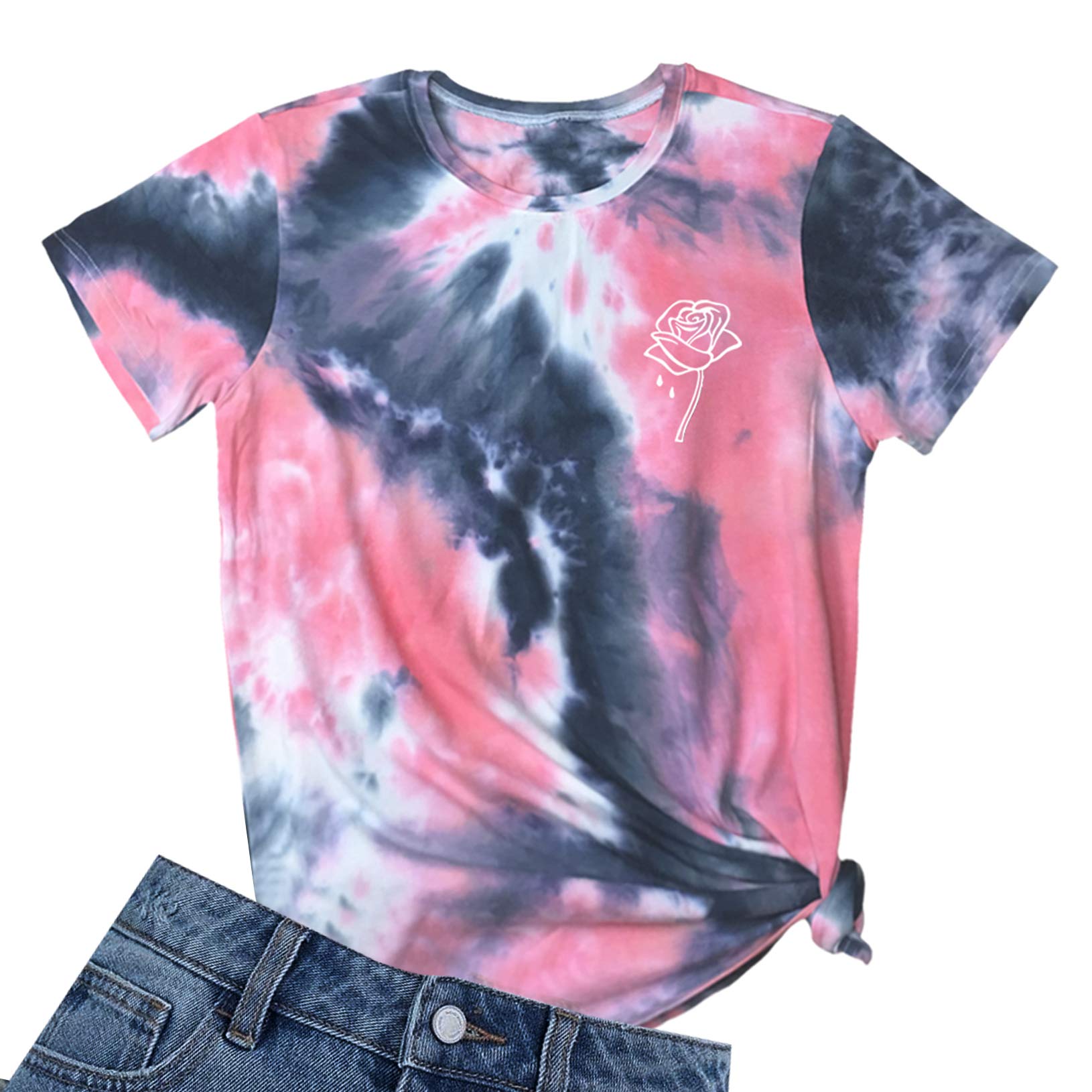 BLACKOO Women's Cute Graphic T-Shirt - Stylish Juniors Casual Top for Everyday Wear, Outfits, and Street Fashion