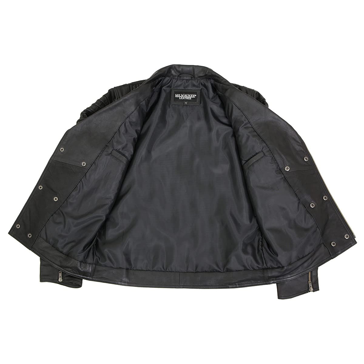 Milwaukee Leather SFM1885 Men's Black Leather Motorcycle Jacket with Piping Design - Stylish Biker Jacket for Riding & Casual Wear