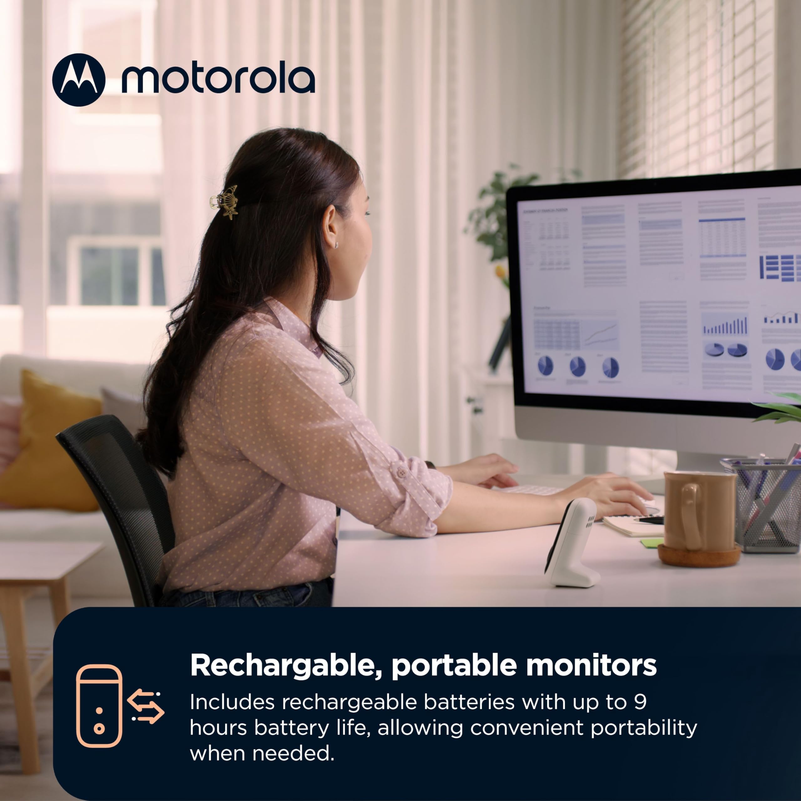 Motorola PIP15 HD Baby Monitor with Night Light - 2 Parent Units & 1500ft Range for Dual Room Monitoring | Two-Way Audio & Night Vision for Newborns | Perfect for Nursery, Bedroom & Travel Use