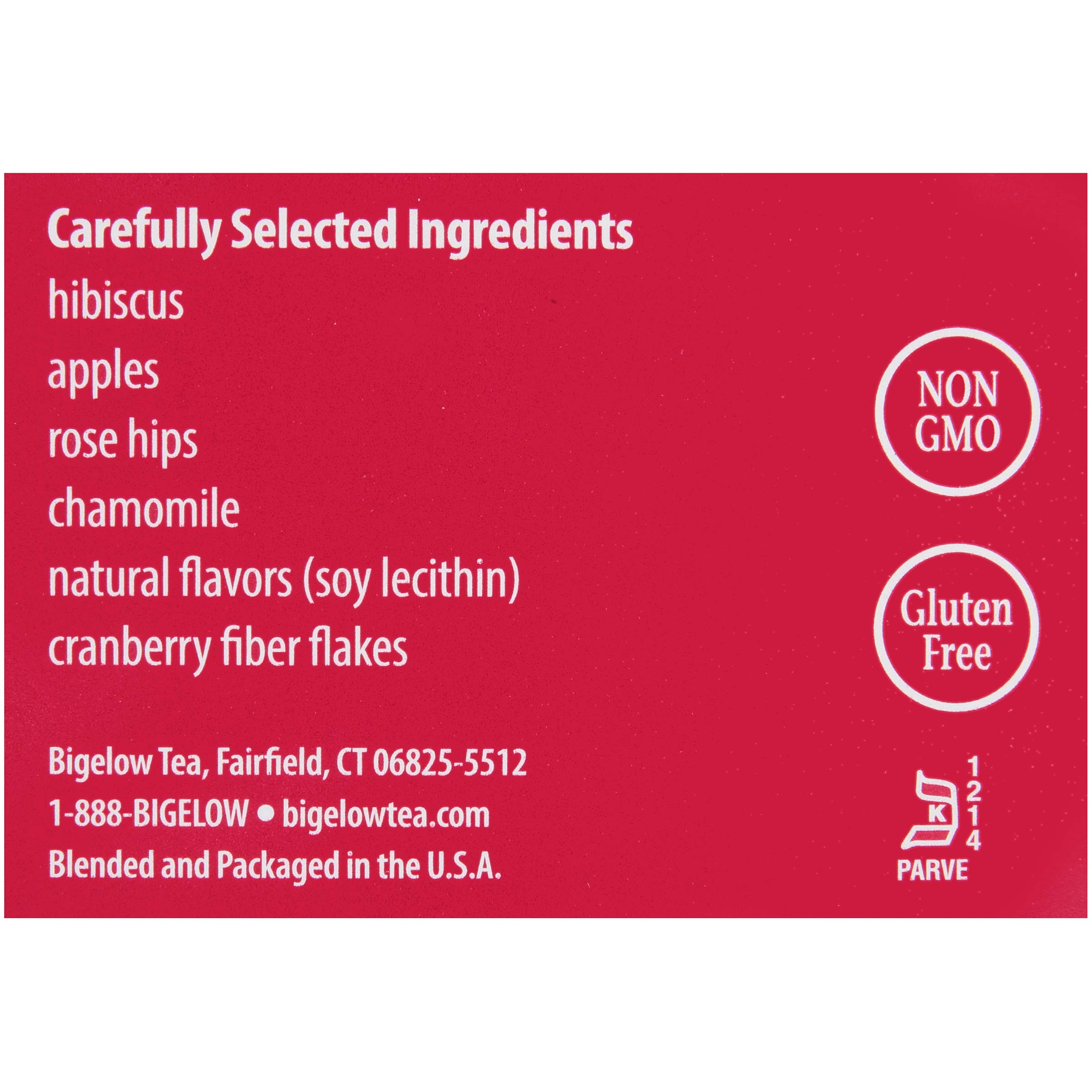 Bigelow Cranberry Apple Hibiscus Herbal Tea Bags - 28 Count, All Natural Non-GMO Caffeine-Free Tea - Perfect for Relaxation, Afternoon Tea & Wellness Moments