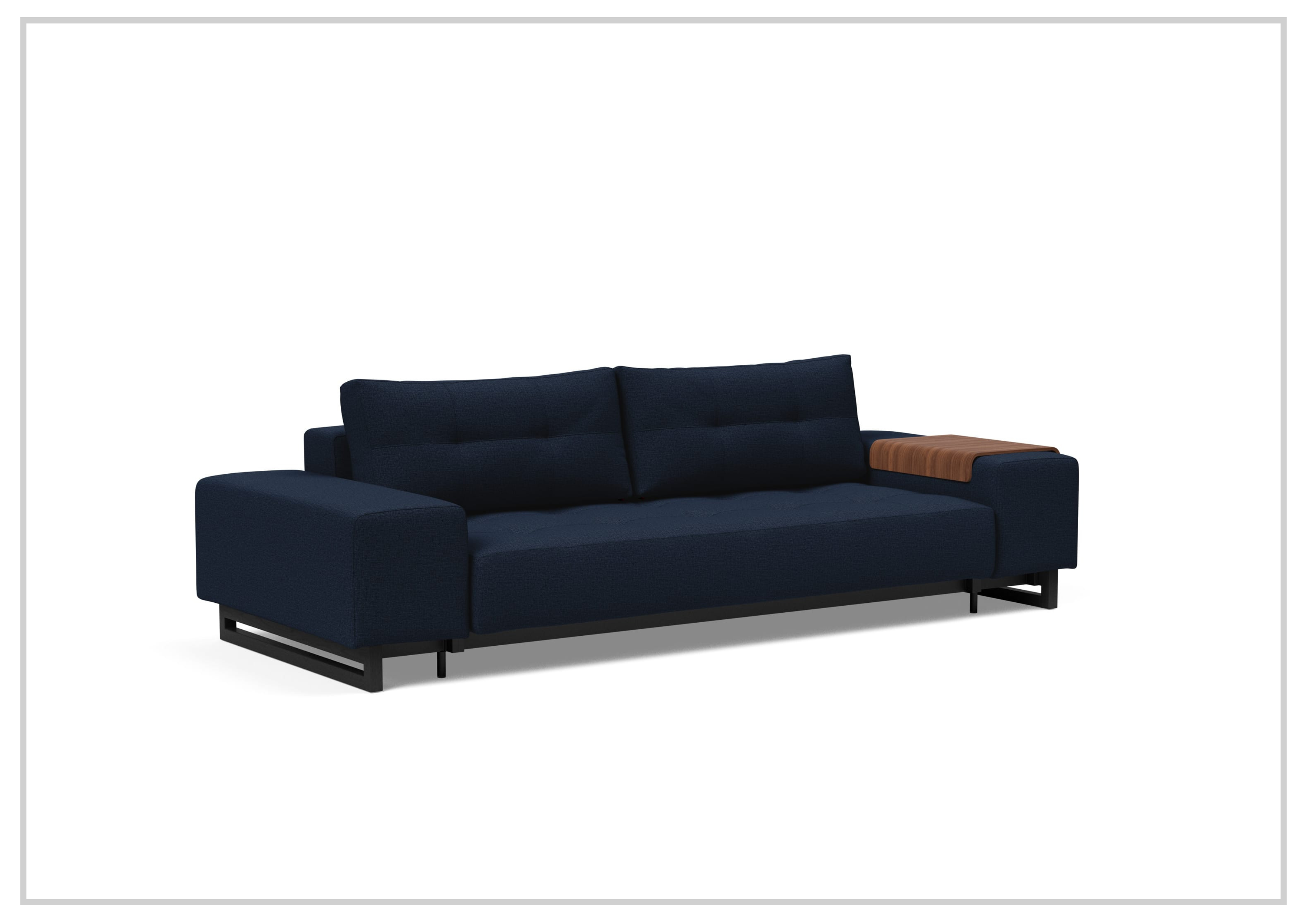 Innovation Living Grand DEL 2-Seater Fabric Sleeper Sofa with Ottoman - Convertible Bed & Lounge Chair for Small Spaces, Guest Rooms & Apartments