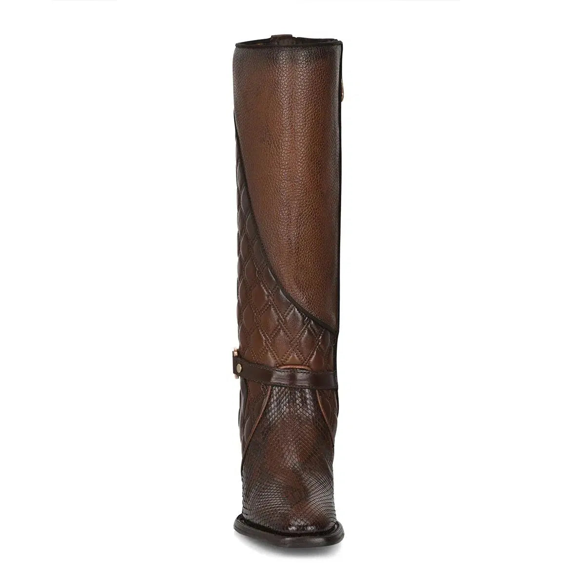 Authentic Brown Western Cowgirl Boots for Women - Genuine Python Skin Straps, Stylish & Comfortable - Perfect for Rodeo, Country Dancing & Western Fashion