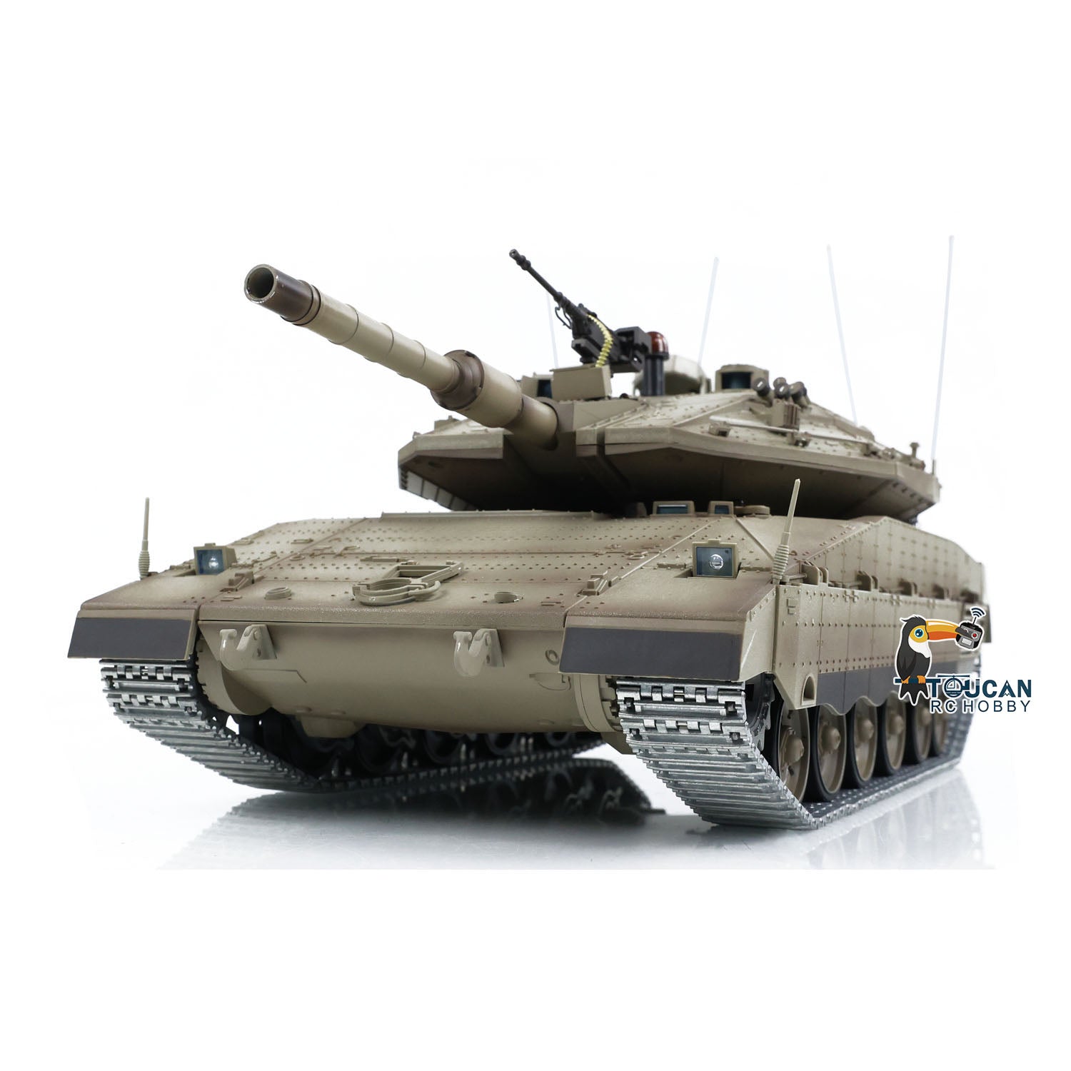 1:16 Heng Long 3958 RC Main Battle Tank IDF Merkava MK IV FPV Upgrade Edition with Metal Tracks, 360° Rotating Barrel & Recoil - Remote Control Military Tank Toy for Adults & Kids, Outdoor Battle Simulation & Collection Display