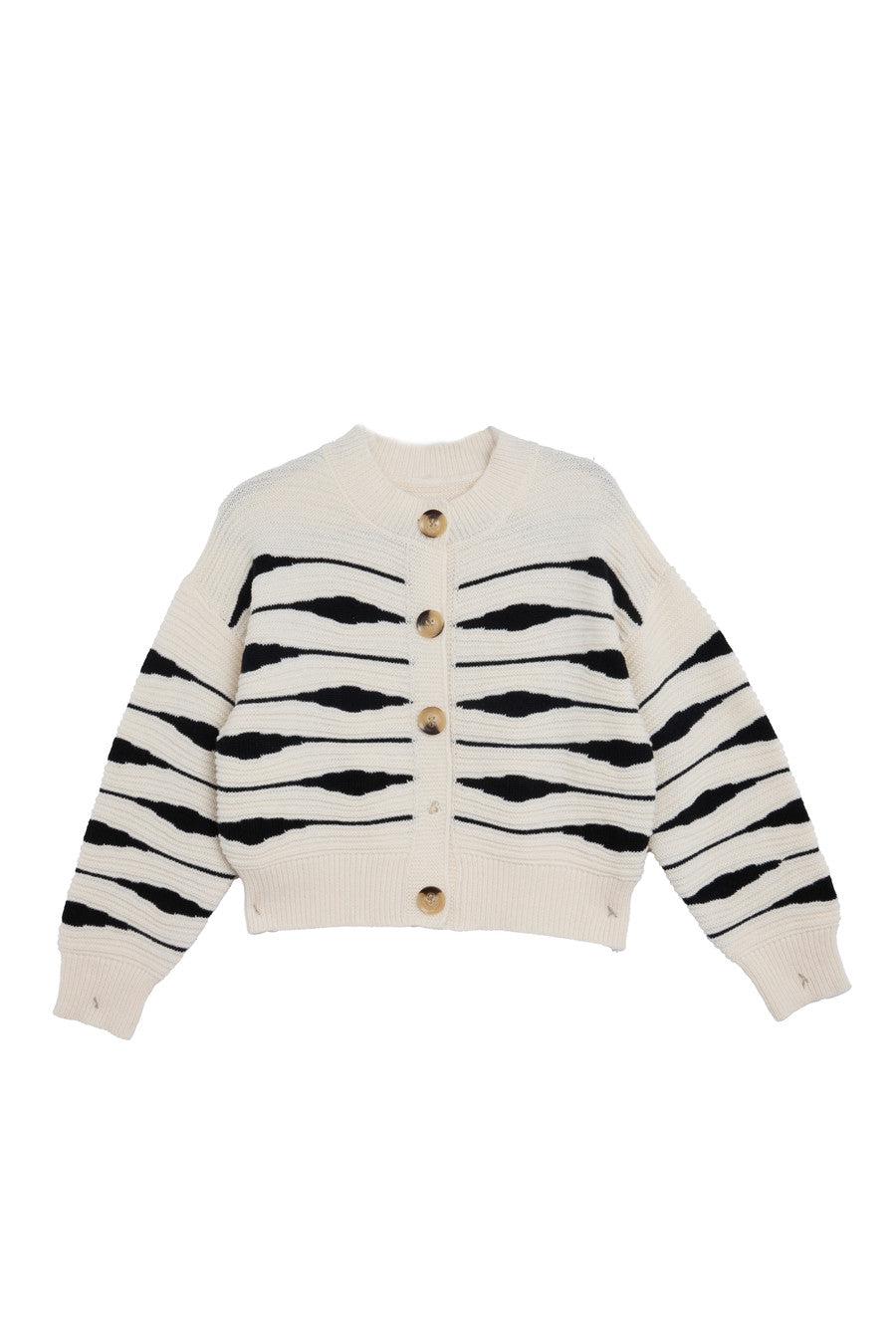Stylish Zebra Print Buttoned Knit Cardigan for Women - Cozy Fall & Winter Layering Essential