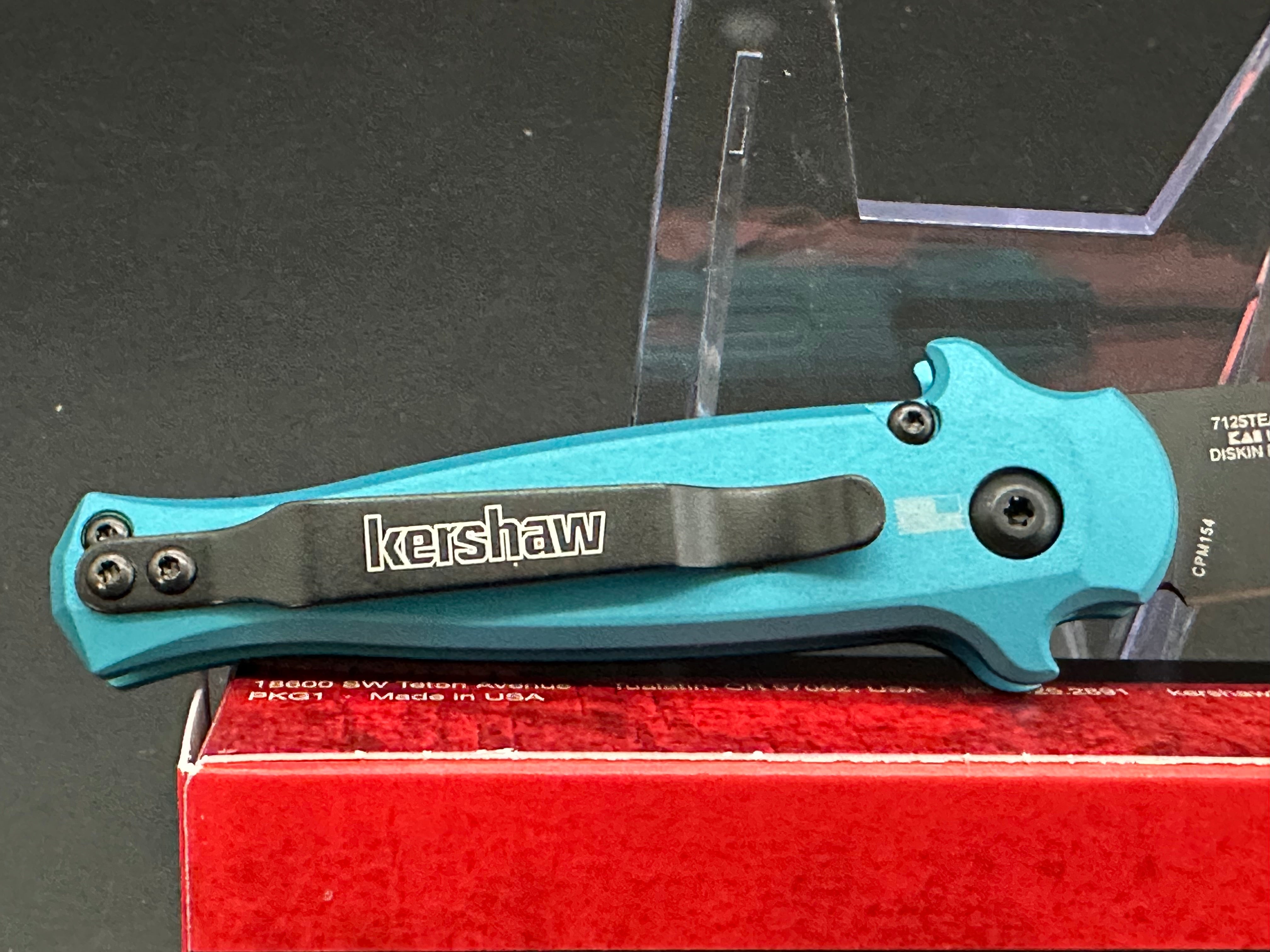 Kershaw Launch 12 Automatic Knife - Teal Blue EDC Pocket Knife for Outdoor Camping, Hiking & Everyday Carry