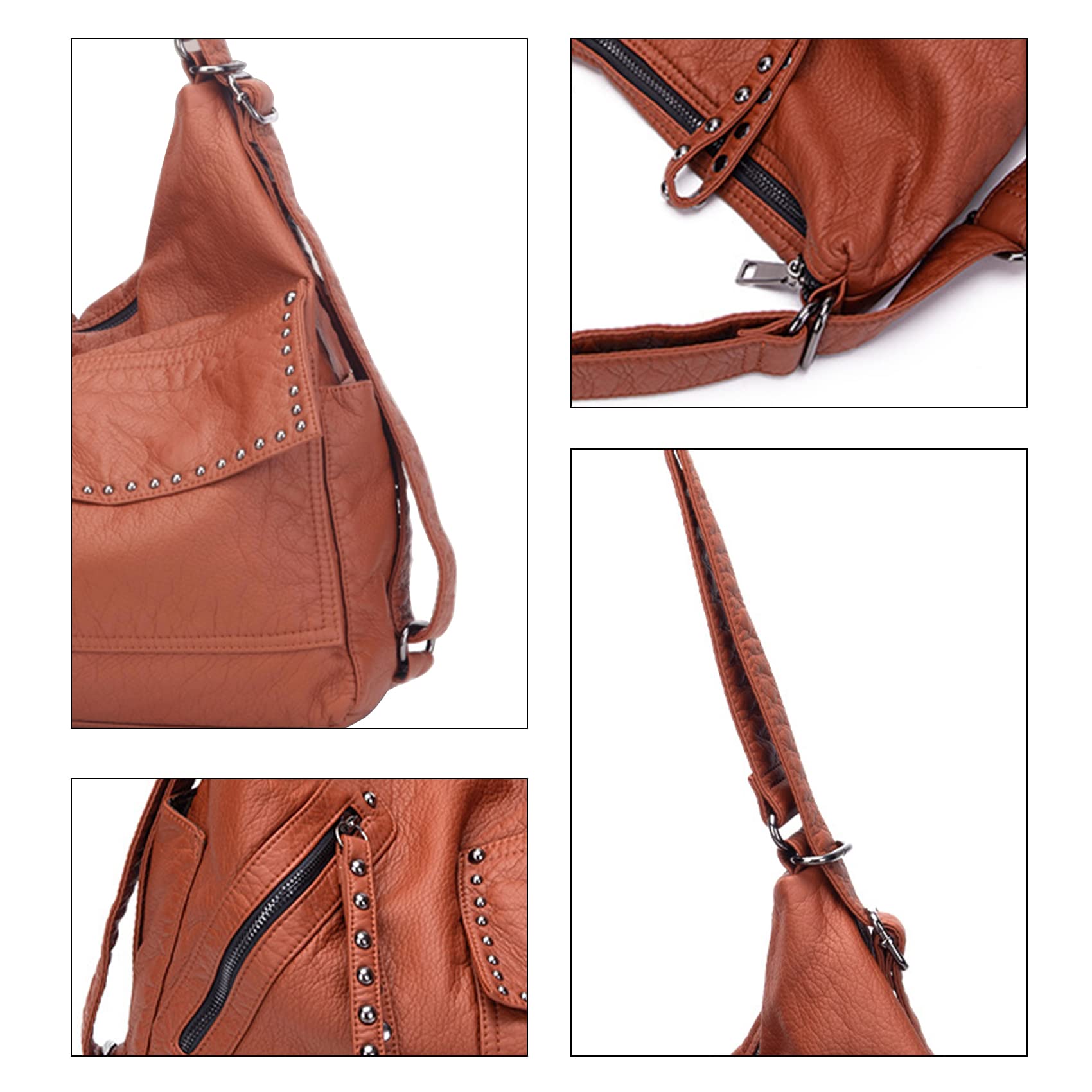NOTAG Women's PU Leather Hobo Shoulder Bag - Large Crossbody Handbag Purse for Work, Travel & Everyday Use