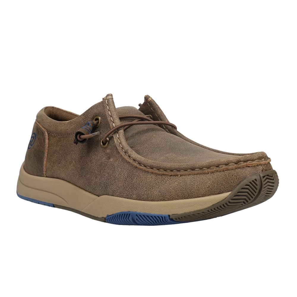 ROPER Men's Slip On Casual Shoes - Lightweight Comfortable Loafers for Walking, Work & Travel - Brown Leather Slip-On Shoes for Men