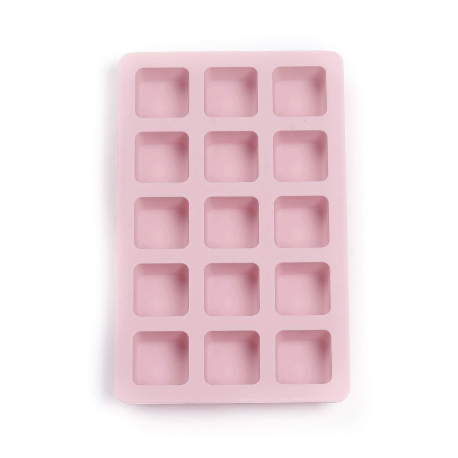 Craftdady 15-Cavity Silicone Ice Cube Molds - Flexible Pink Ice Trays for Whiskey, Cocktails, Beverages, Baking, Candy Making, Chocolate, Fondant, Soap & Resin Crafts - Perfect for Home Bars, Parties & DIY Projects