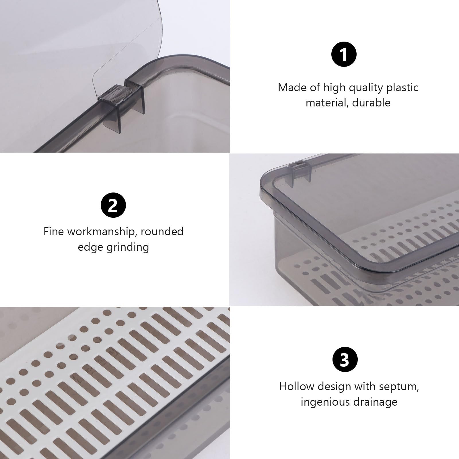 Housoutil Silverware Organizer with Lid - Kitchen Drawer & Countertop Cutlery Tray for Utensil Storage | Perfect for Home, Restaurant, and Office Organization