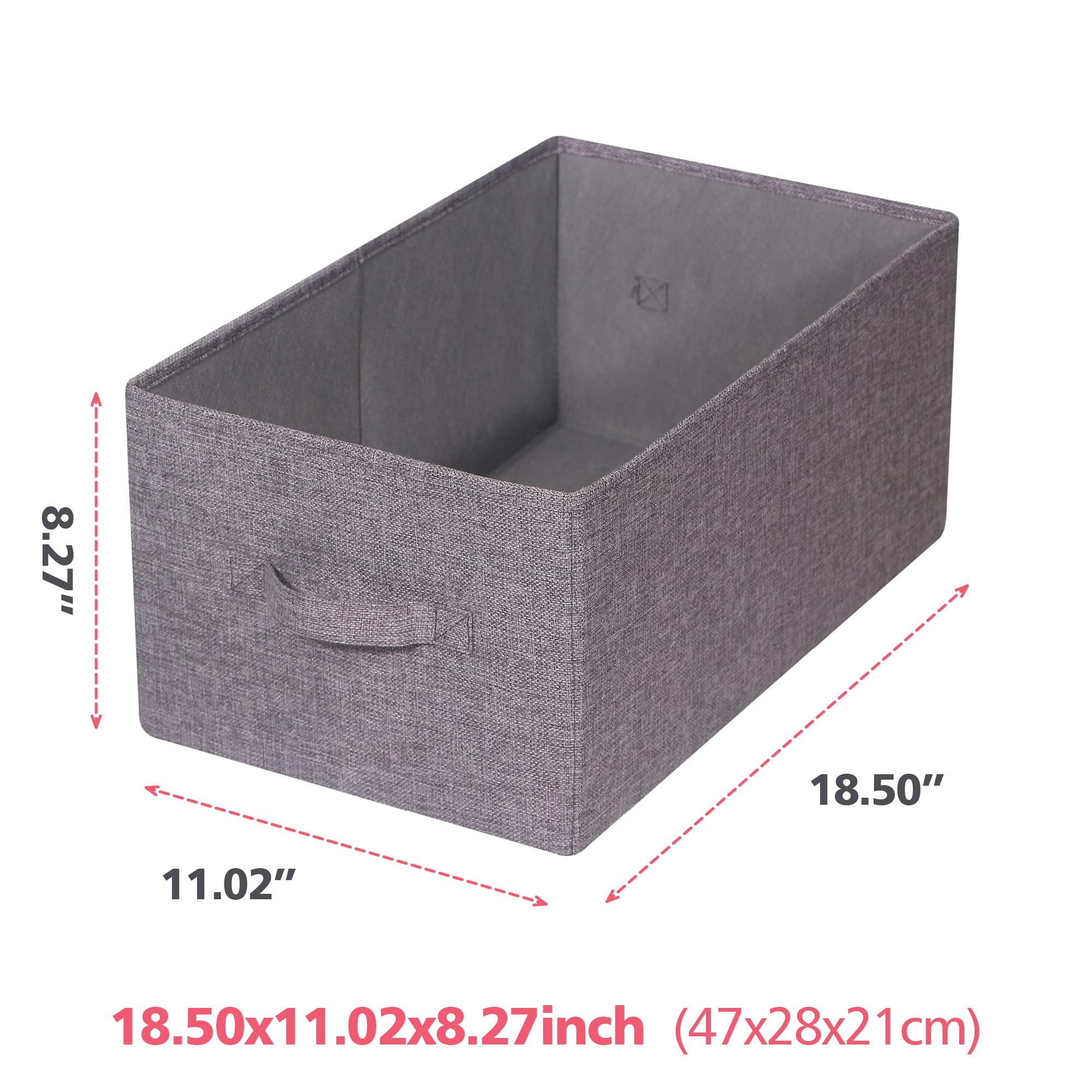 3-Pack Foldable Fabric Storage Bins with Handles - Closet Organizer Baskets for Shelves, Home & Office | Perfect for Clothes, Toys, and Home Organization