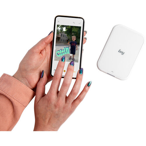Canon IVY 2 Mini Photo Printer - Wireless Portable Instant Printer for Smartphones (White) | Print Memories Anywhere, Perfect for Travel, Parties & Scrapbooking