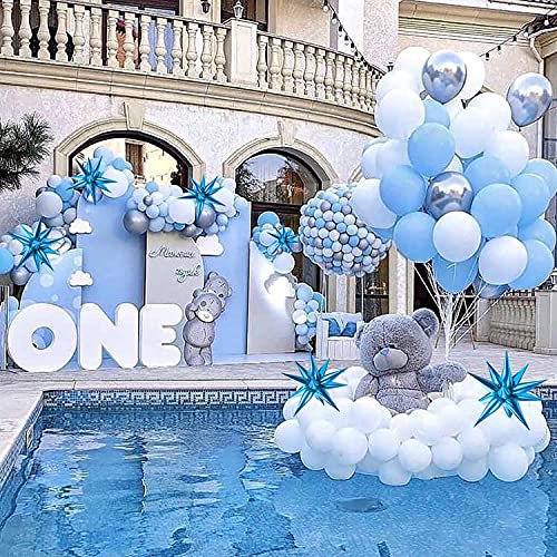 Blue Star Balloons 60 PCS for Birthday Gender Reveal Party Decor
