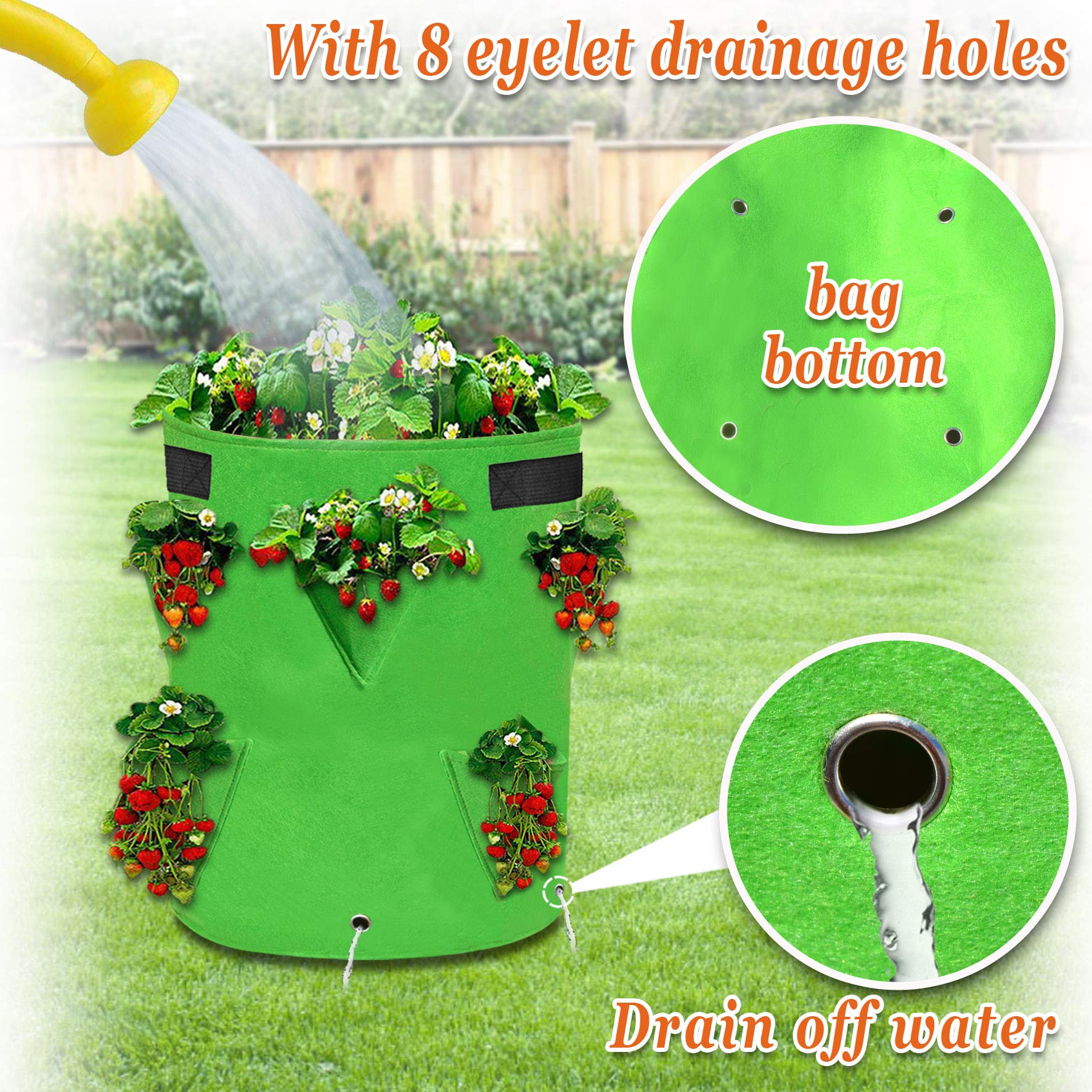 11 Gallon Nonwoven Fabric Grow Bags - Breathable Plant Pots for Strawberries, Tomatoes, Potatoes & Vegetables (2 Pack) | Ideal for Indoor/Outdoor Gardening, Raised Beds & Container Planting