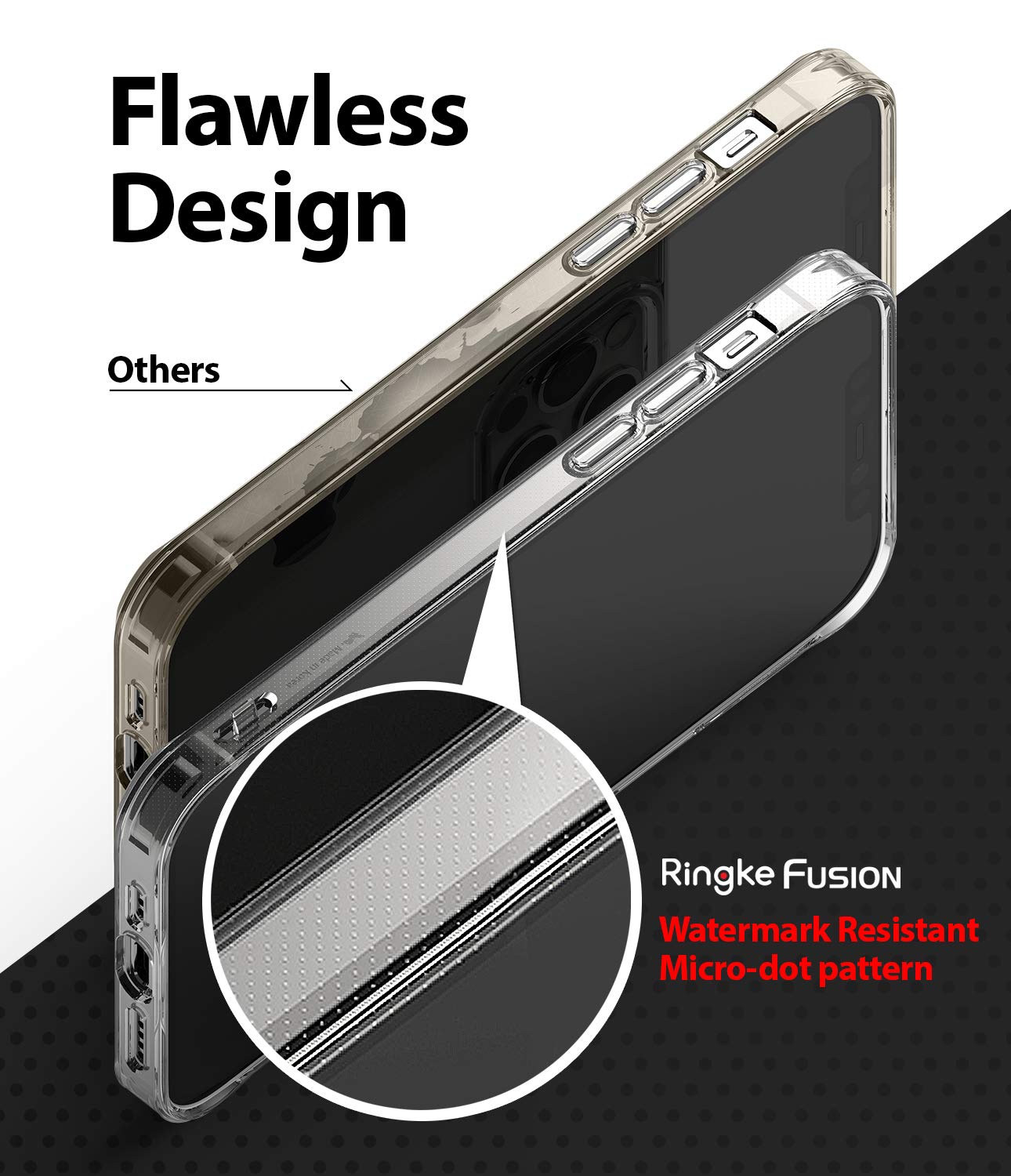Ringke Fusion iPhone 12 Pro Max Case - Clear Shockproof Transparent Bumper Cover with Lanyard Holes & Raised Bezel | Perfect for Outdoor Activities, Work & Daily Protection