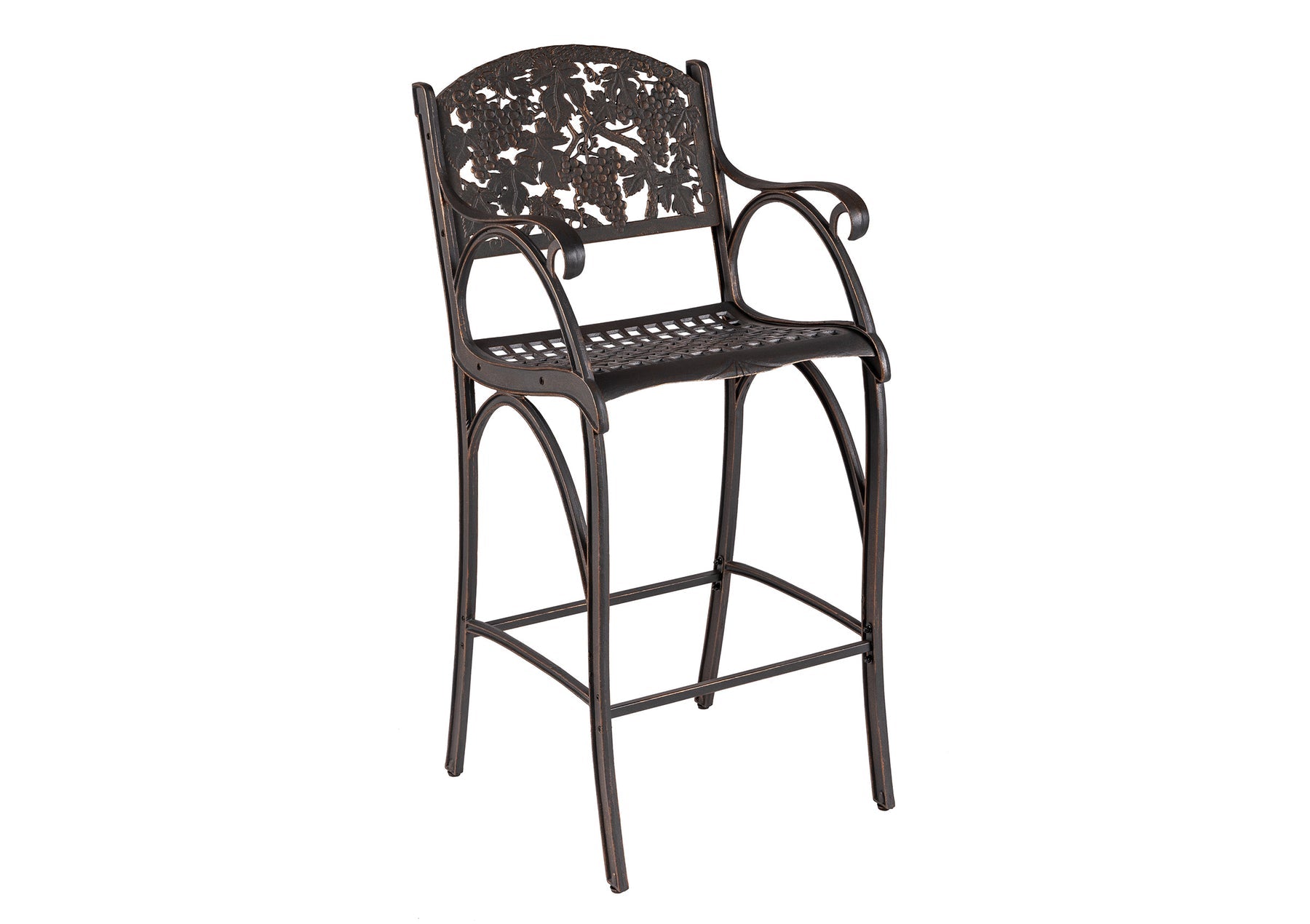 Bronze Grape Pub Chair - Vintage Bar Stool for Home, Kitchen, Restaurant & Outdoor Use - Comfortable & Durable Seating Solution