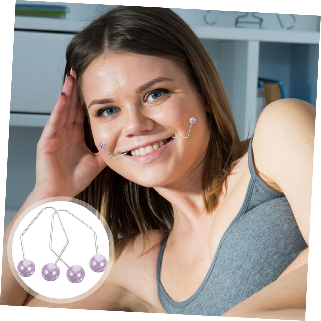 Natural Looking Dimples Maker - Metal Face Exerciser for Cheeks & Smile Training | Easy to Use Cheek Dimple Enhancer for Beauty & Facial Exercise | Perfect for Self-Care, Cosplay, and Photography