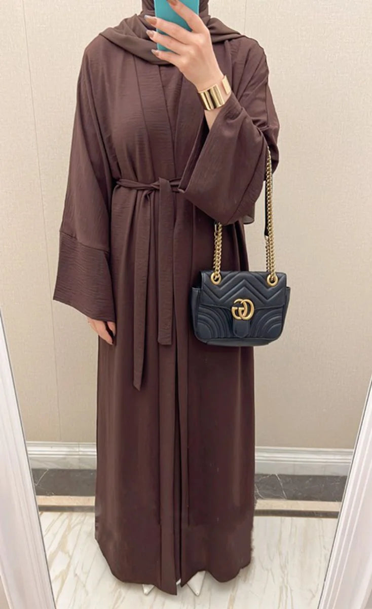 12 Color Options 2-Piece Abaya Dress Set for Muslim Women - Modest Islamic Prayer Outfit with Outer Abaya & Inner Dress - Perfect for Eid, Ramadan, Mosque & Special Occasions