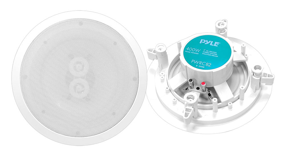 8.0'' Waterproof In-Ceiling Speaker for Home Theater, Bathroom, and Outdoor Use - High-Quality Sound for Indoor and Outdoor Entertainment
