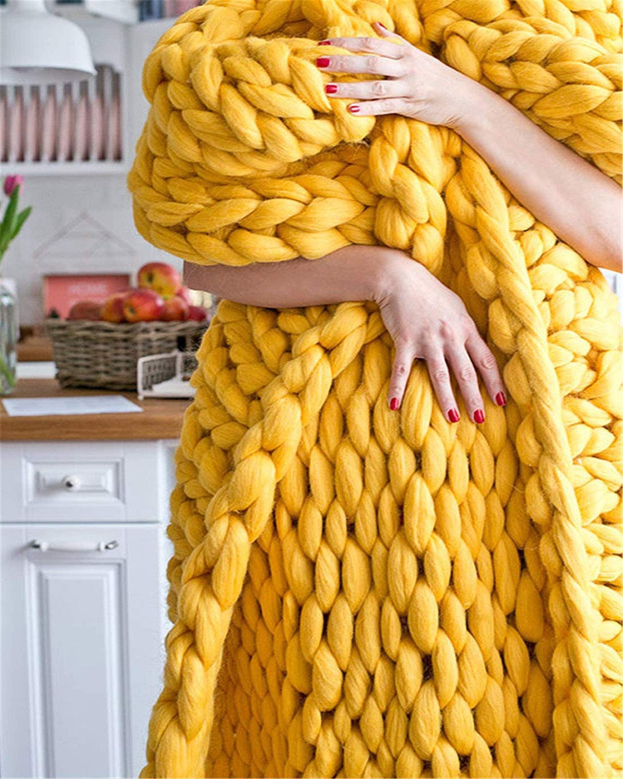 Chunky Knit Baby Blanket for Crib & Stroller - Extra Large Soft Warm Knitted Throw - Cozy Home Decor for Nursery, Living Room & Bedroom - Helps Baby Fall Asleep Faster - Available in 32