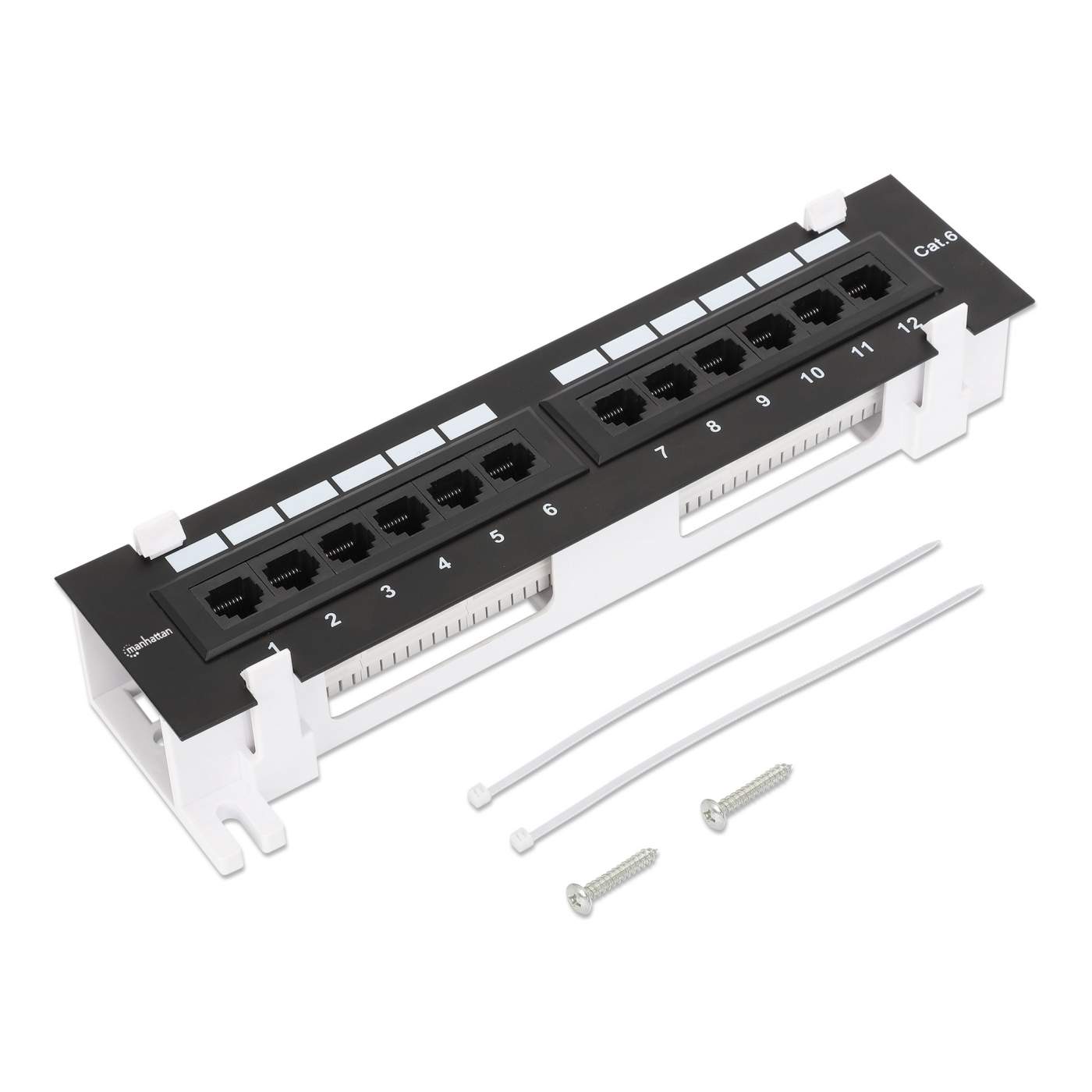 24-Port Cat6 Ethernet Patch Panel - Wall Mount Network Panel for Home & Office Use - Ideal for Server Rooms, Data Centers & Home Networking