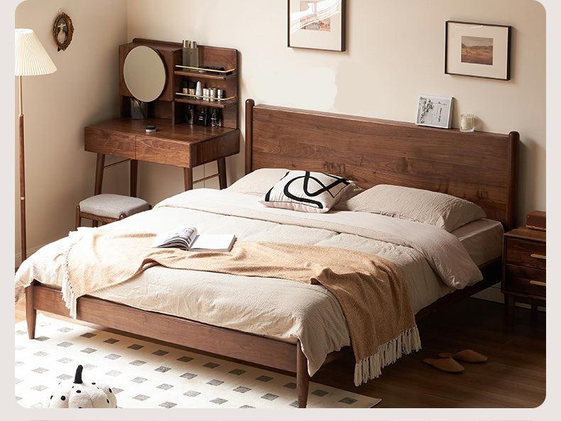 Solid Black Walnut Wood Nightstand with USB Outlet & Lamp - Perfect for Bedroom, Living Room, or Office Use