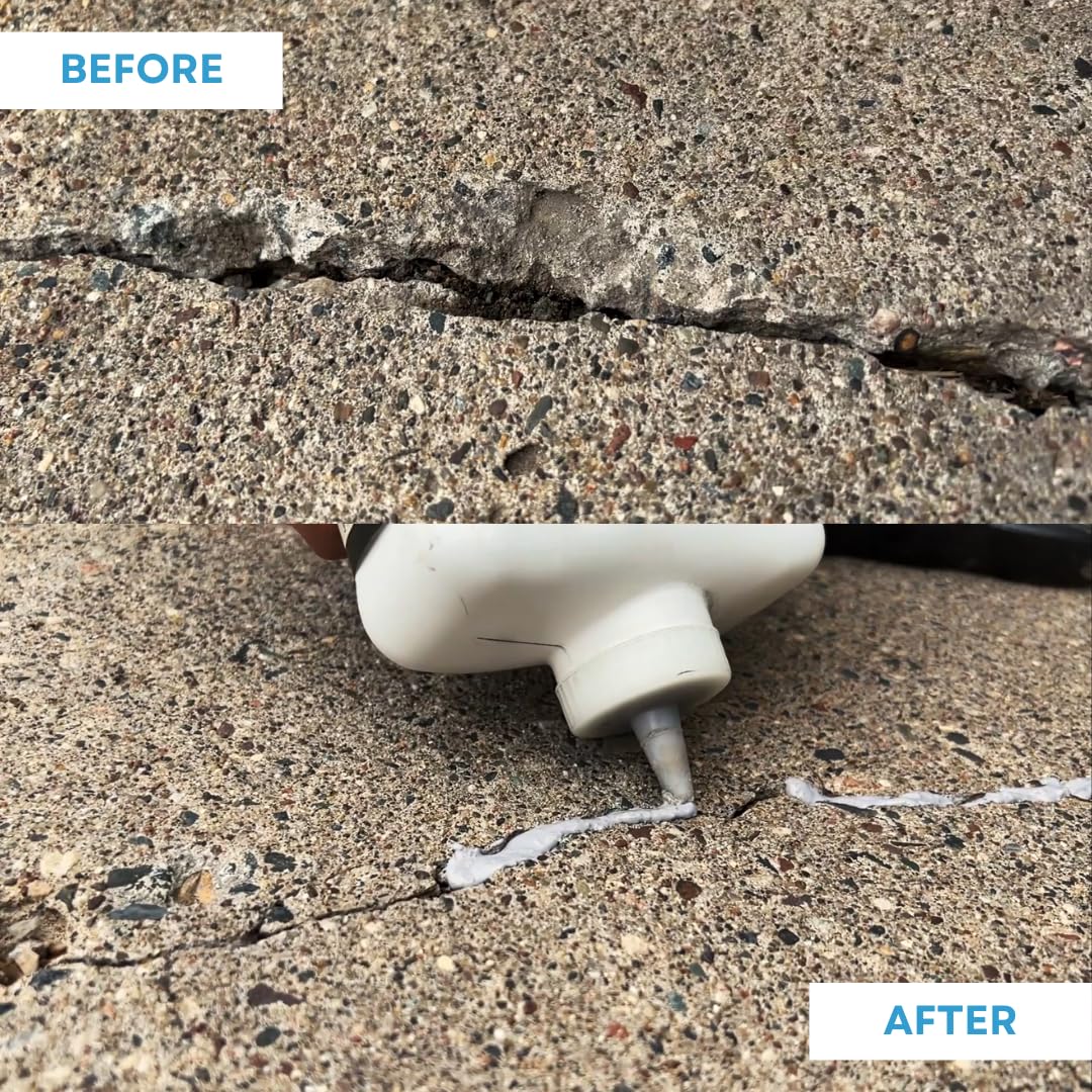 **Akona Gray Pourable Concrete Crack Filler - Light Gray, Liquid Cement Crack Sealer for Driveways, Slabs, Sidewalks, Floors & Garages | Waterproof & Durable Repair Solution | Ideal for Home, Patio & Commercial Use (1 Gallon)**