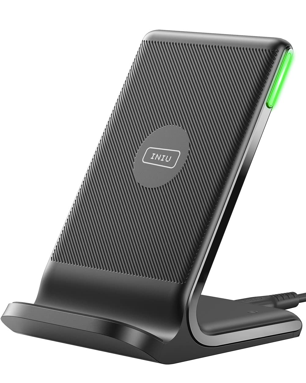 INIU 15W Fast Qi-Certified Wireless Charger with Sleep-Friendly Adaptive Light - Compatible with iPhone 16/15/14/13 Pro/XS/8 Plus, Samsung Galaxy S25/S24/S23/Note 20, Google Pixel - Perfect for Bedside, Office & Travel Charging