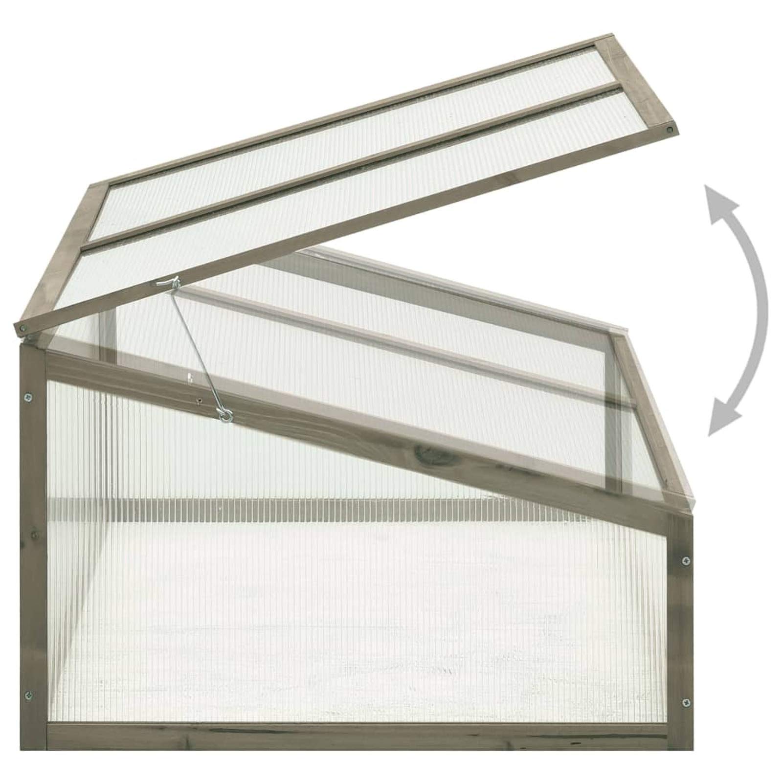 Tidyard Firwood Greenhouse with Openable Roof - 39.4