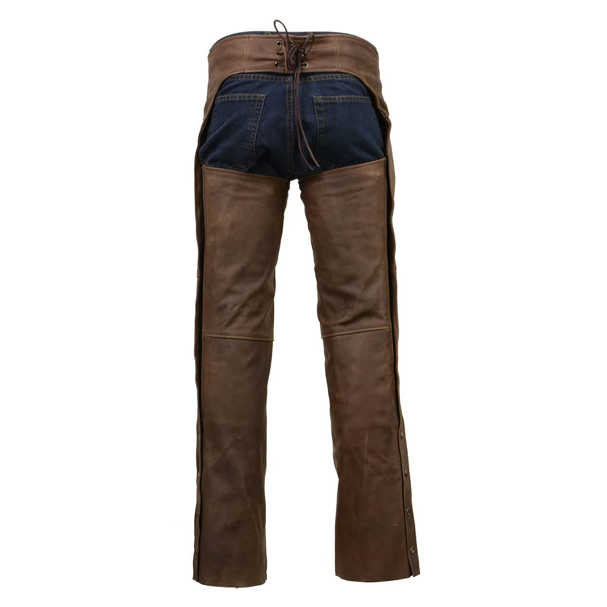 Milwaukee Men's Thermal Lined Premium Leather Motorcycle Chaps for Bikers & Riders - Small Size - Winter Riding Gear for Cold Weather Protection