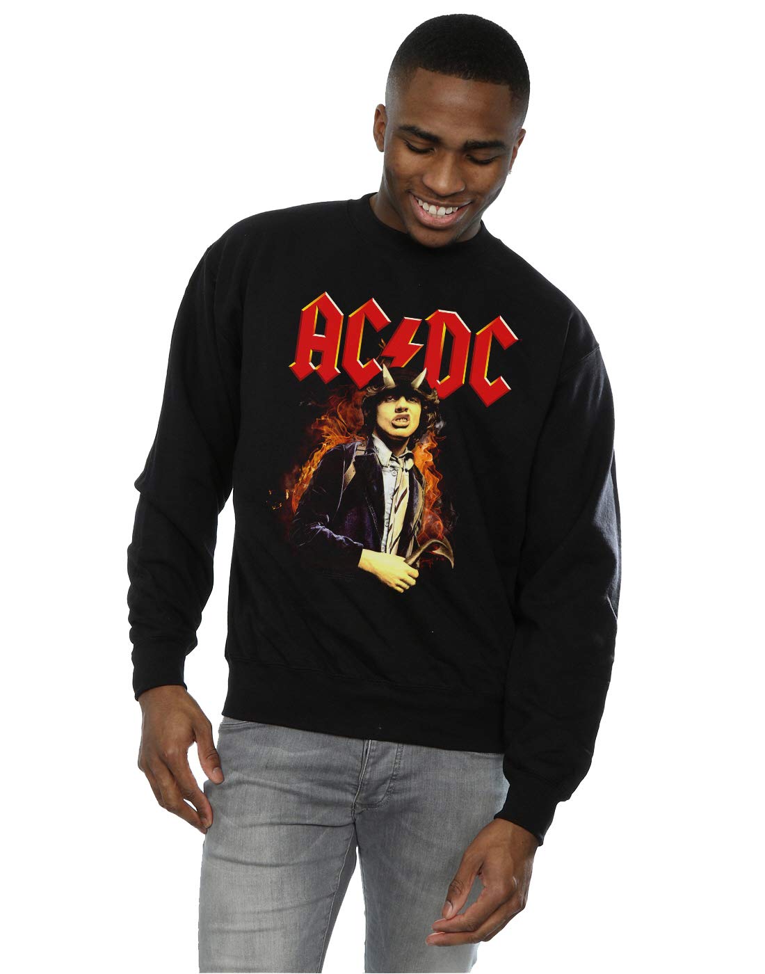 AC/DC Angus Highway To Hell Men's Graphic Sweatshirt | Vintage Rock Band Hoodie for Concerts & Casual Wear