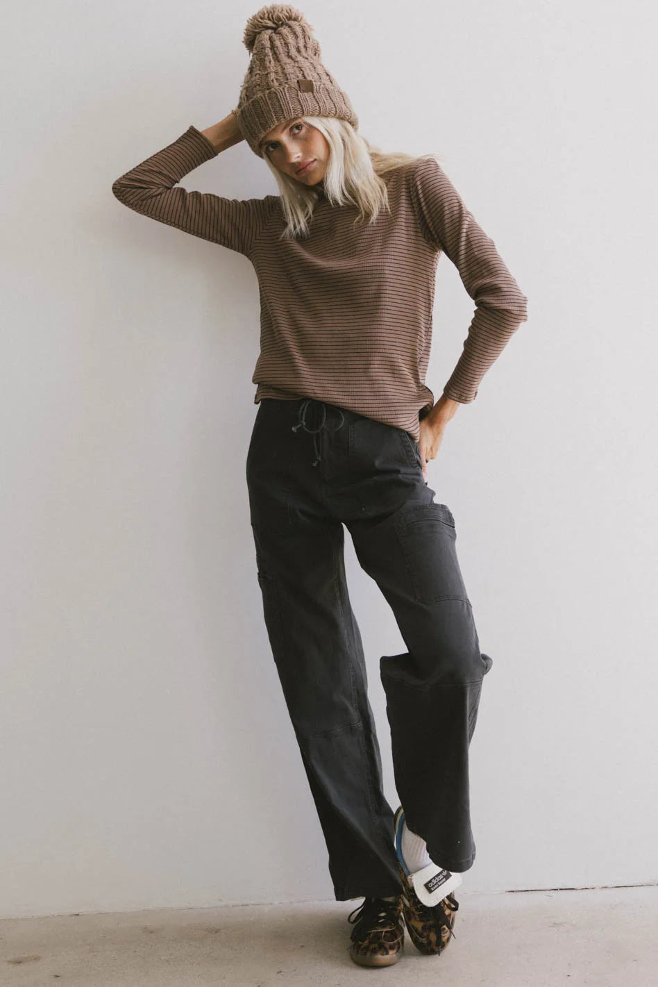 Erin Striped Brown Top for Women | Casual & Chic Blouse | Perfect for Office, Date Night & Everyday Wear