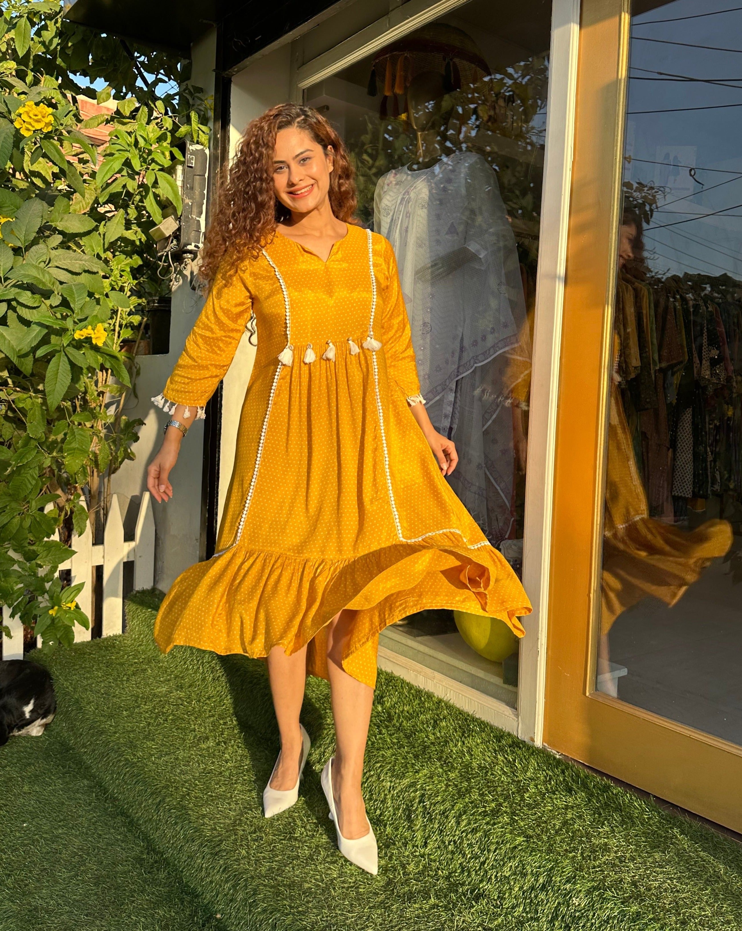 Lemon Drop Dream Yellow Dress - Flowy Summer Dress for Women, Perfect for Beach Vacations & Outdoor Parties