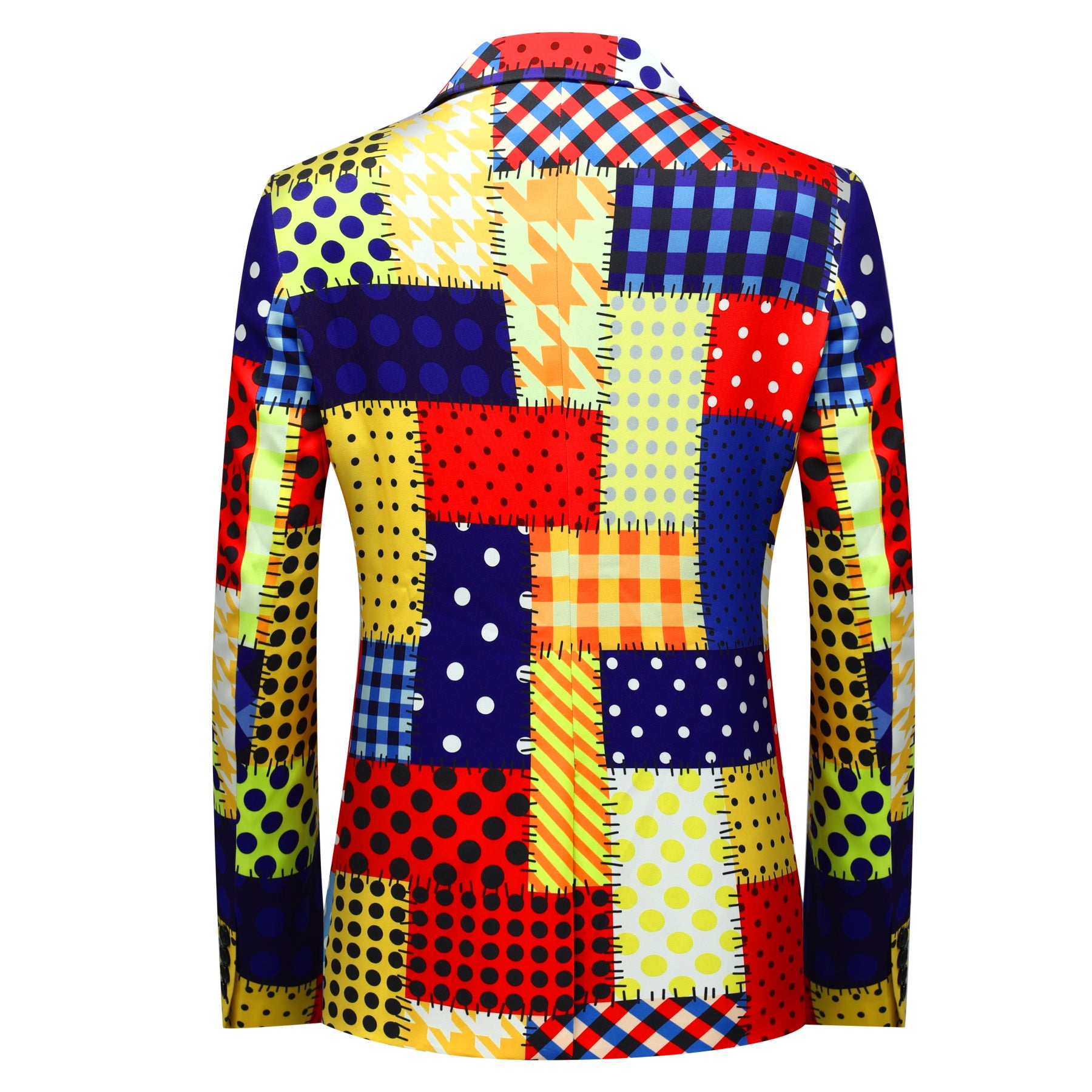 2-Piece Men's Printed Colorful Plaid Clown Costume Suit for Halloween, Cosplay, Circus Performances & Themed Parties - Comfortable & Stylish Outfit