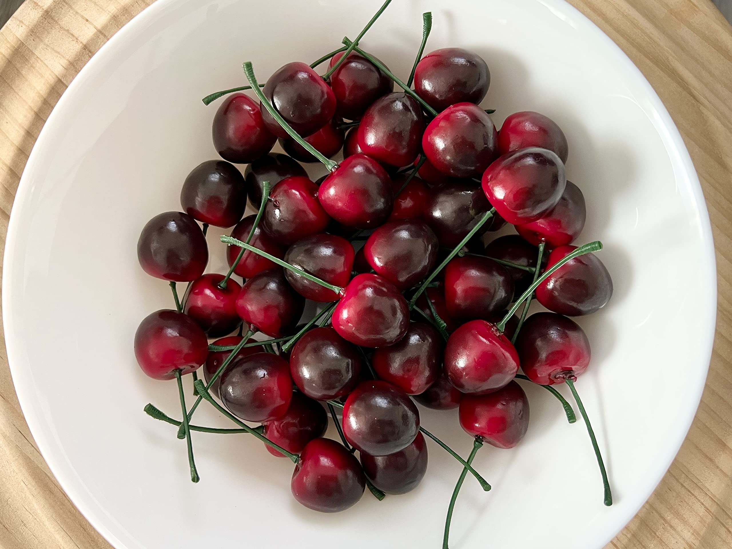 10PCS Realistic Artificial Cherries - Lifelike Fake Fruit Decor for Kitchen, Home, Party & Wedding Centerpieces - Faux Fruit Props for Tabletop Displays, Photography Backdrops & DIY Crafts