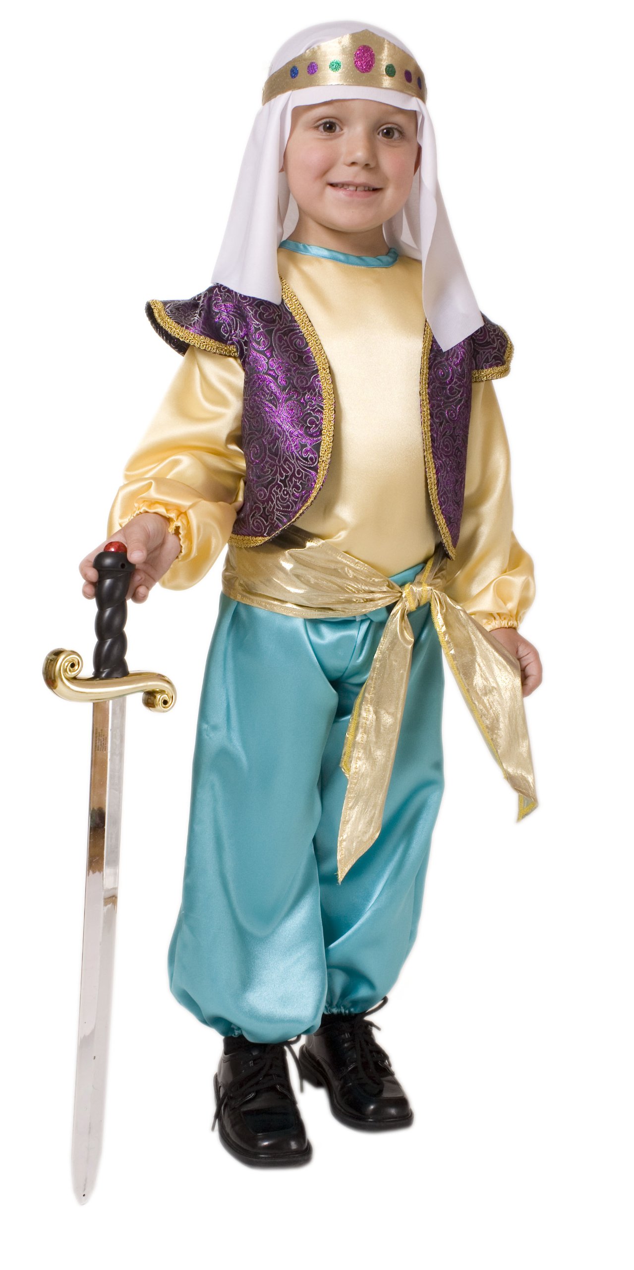 Arabian Sultan Costume for Boys - Aladdin Prince Costume Set for Kids Halloween Dress Up, Cosplay & Themed Parties