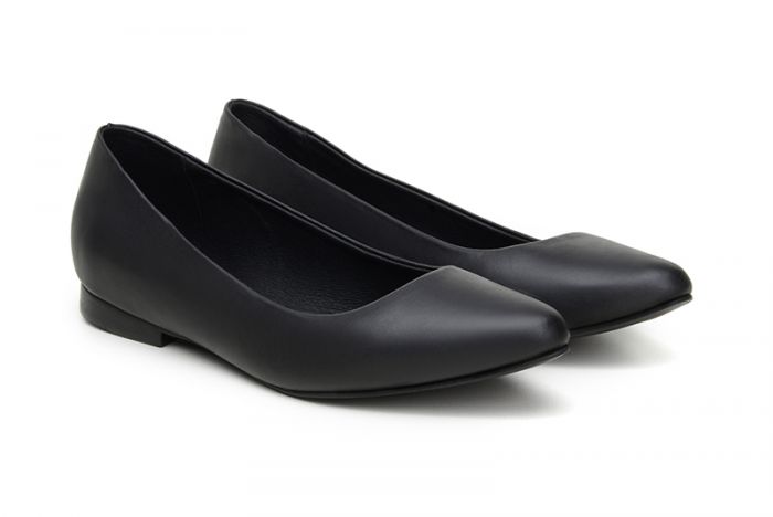 Ahimsa Vegan Black Matte Diana Flats - Comfortable Women's Ballet Shoes for Work, Casual & Formal Wear