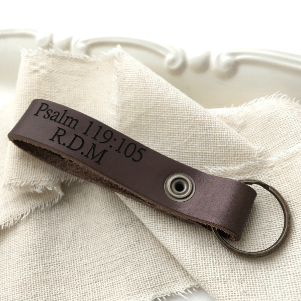 Personalized Custom Engraved Genuine Leather Keychain - Perfect Gift for Weddings, Anniversaries & Corporate Events