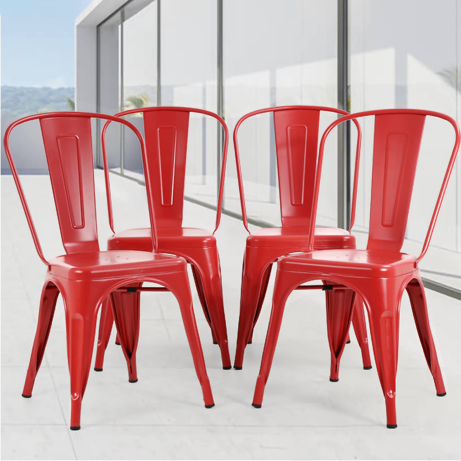 **4-Pack Metal Dining Chairs Set – 18