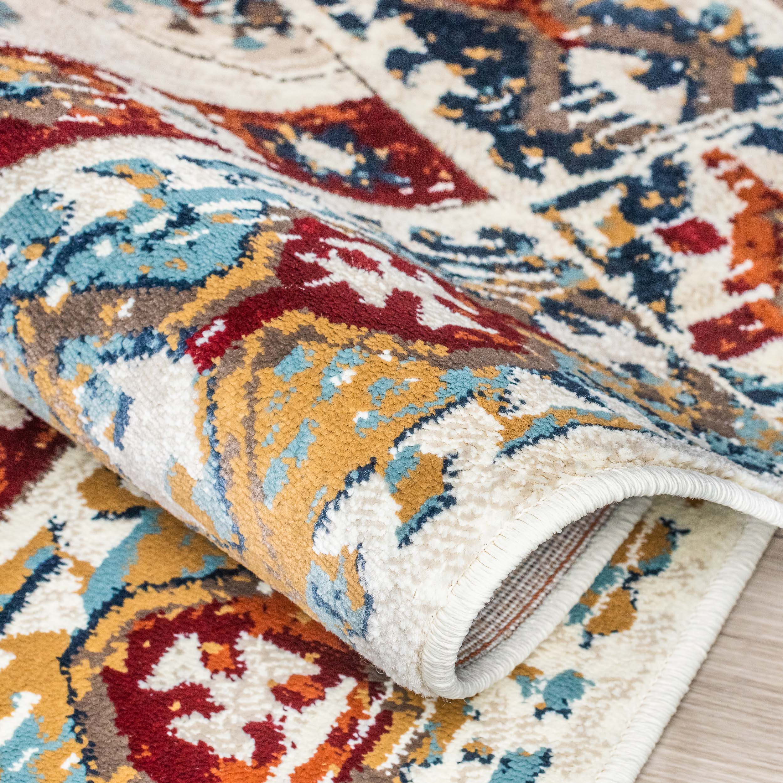 Taimak Aztec Geometric Indoor Sangria Southwestern Area Rug - Southwestern Style Handmade Rug for Living Room, Bedroom, or Dorm Decor
