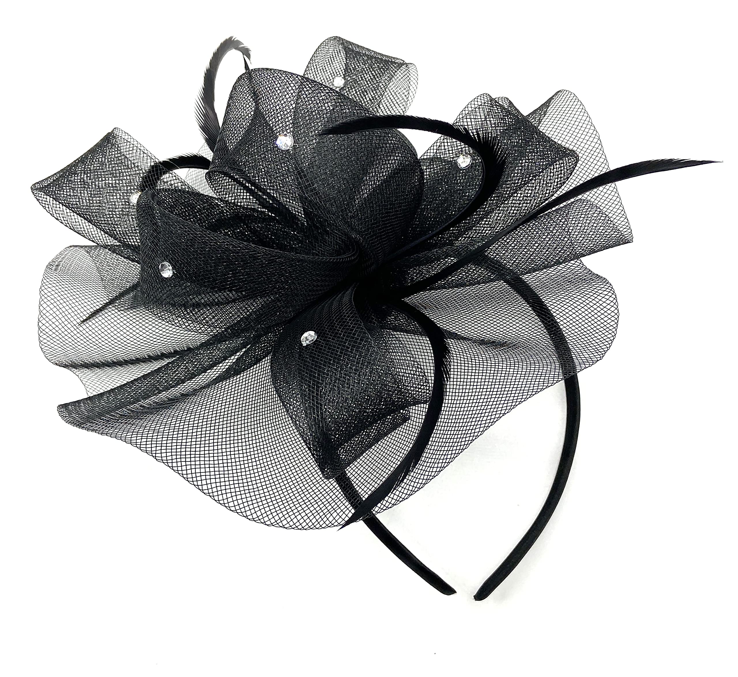 Ladies Large Feather Alice Band Hair Clip - Elegant Fascinator for Weddings, Races, Royal Ascot, Garden Parties & Summer Events