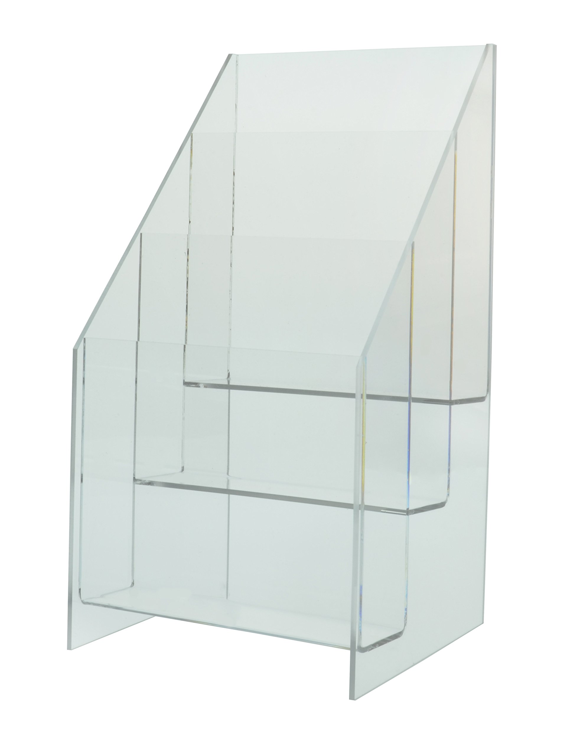 Tiered Acrylic Greeting Card Display Stand - 3-Tier Marketing Card Holder for Retail Stores, Wedding Invitations & Business Promotions