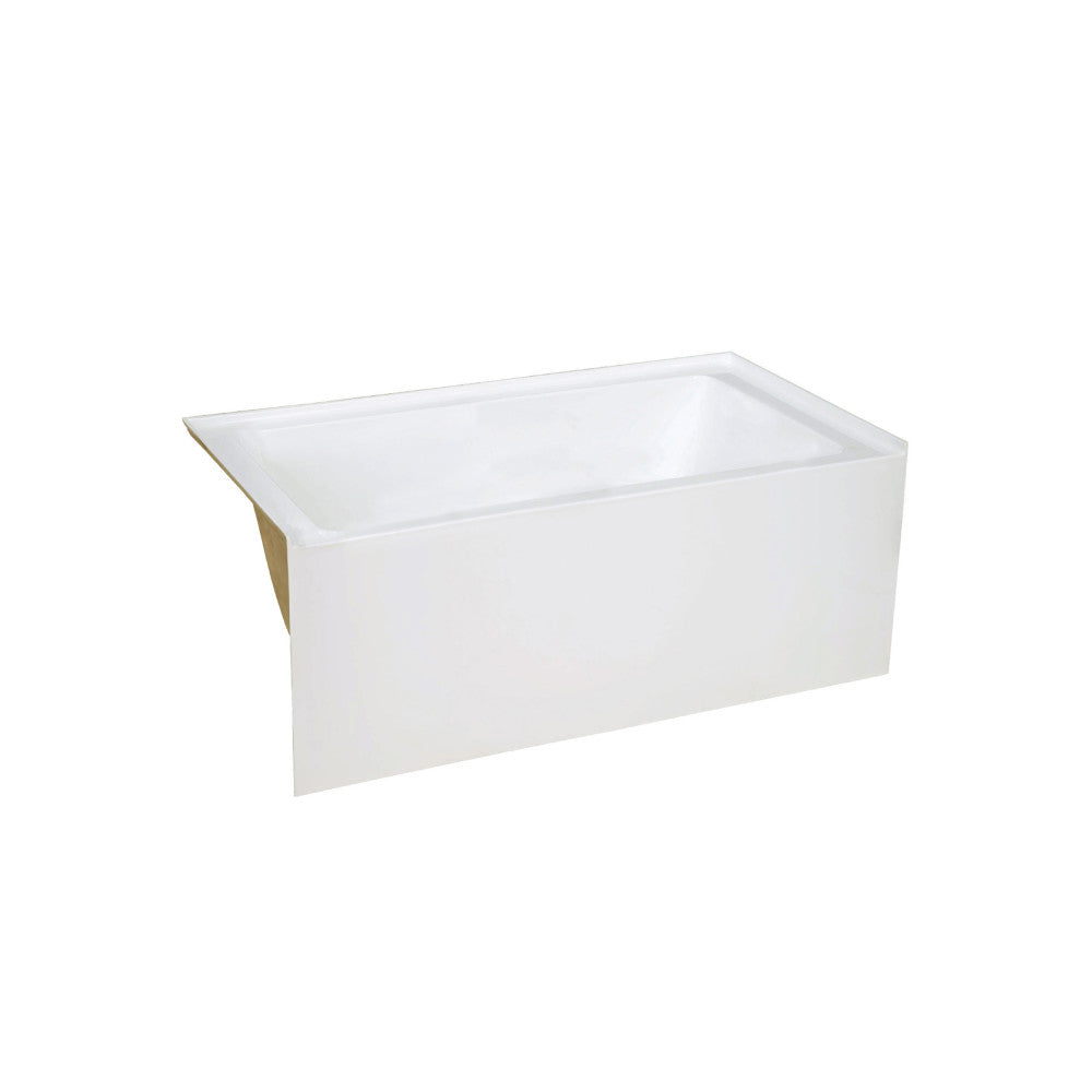 Voltaire 48 x 32 Inch Glossy White Skirted Left Drain Soaking Apron Bathtub with Integrated Overflow - Perfect for Modern Bathrooms and Spa-Like Retreats