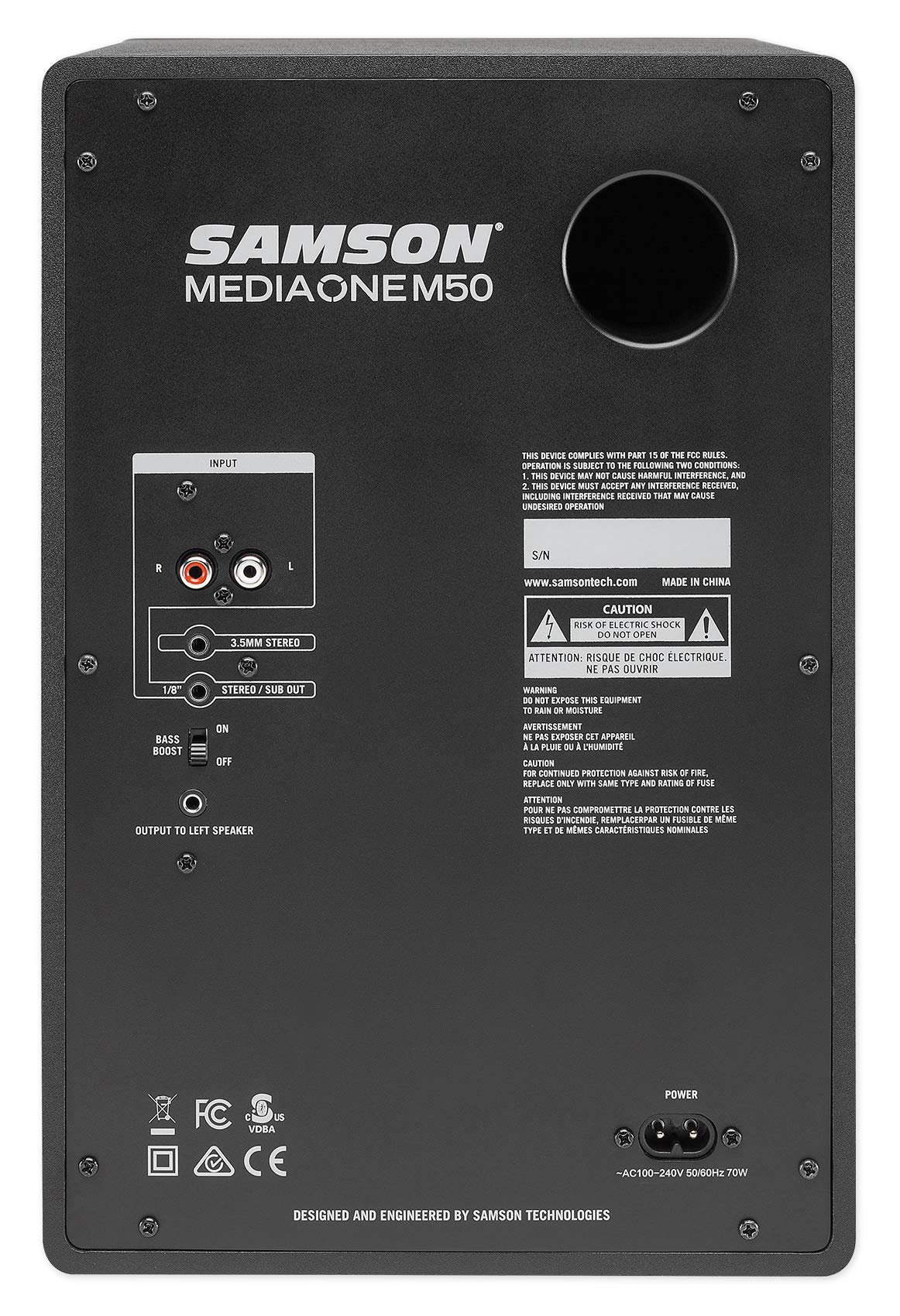 Samson M50 5-Inch Powered Studio Monitor Speakers - Professional Studio Reference Monitors for Music Production, Podcasting & Home Recording - Perfect for Home Studios, Podcast Setups & Computer Audio