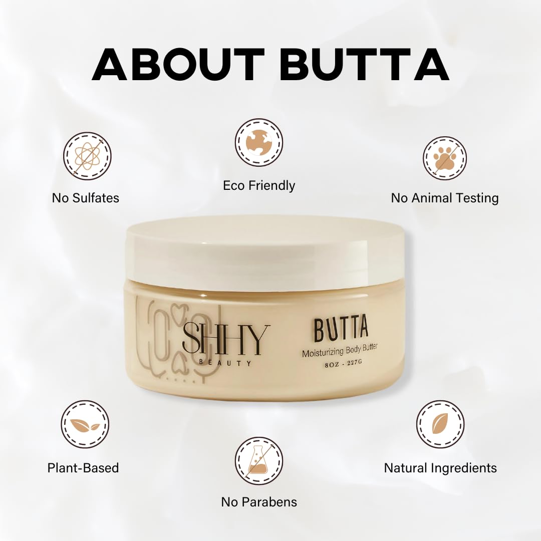 **Butta Moisturizing Body Butter - Whipped Shea Butter Lotion for Deep Hydration & Glowing Skin | Natural Body Care for Dry Skin, After Shower & Daily Moisturizing**