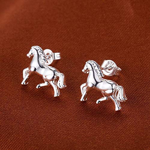 Lucky Running Horse Pendant Necklace & Stud Earrings Jewelry Set for Women - Cute Animal Jewelry for Wedding, Party, Birthday Gift - Perfect for Casual Wear, Date Night & Special Occasions